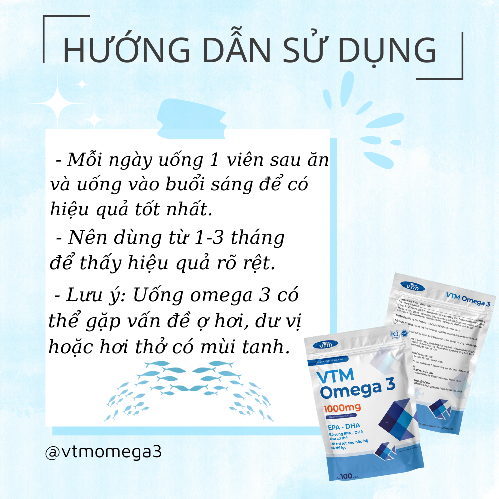 Mô tả Viên uống dầu cá VTM OMEGA 3 tăng cường thị lực, bảo vệ tim mạch - gói 100v - 7