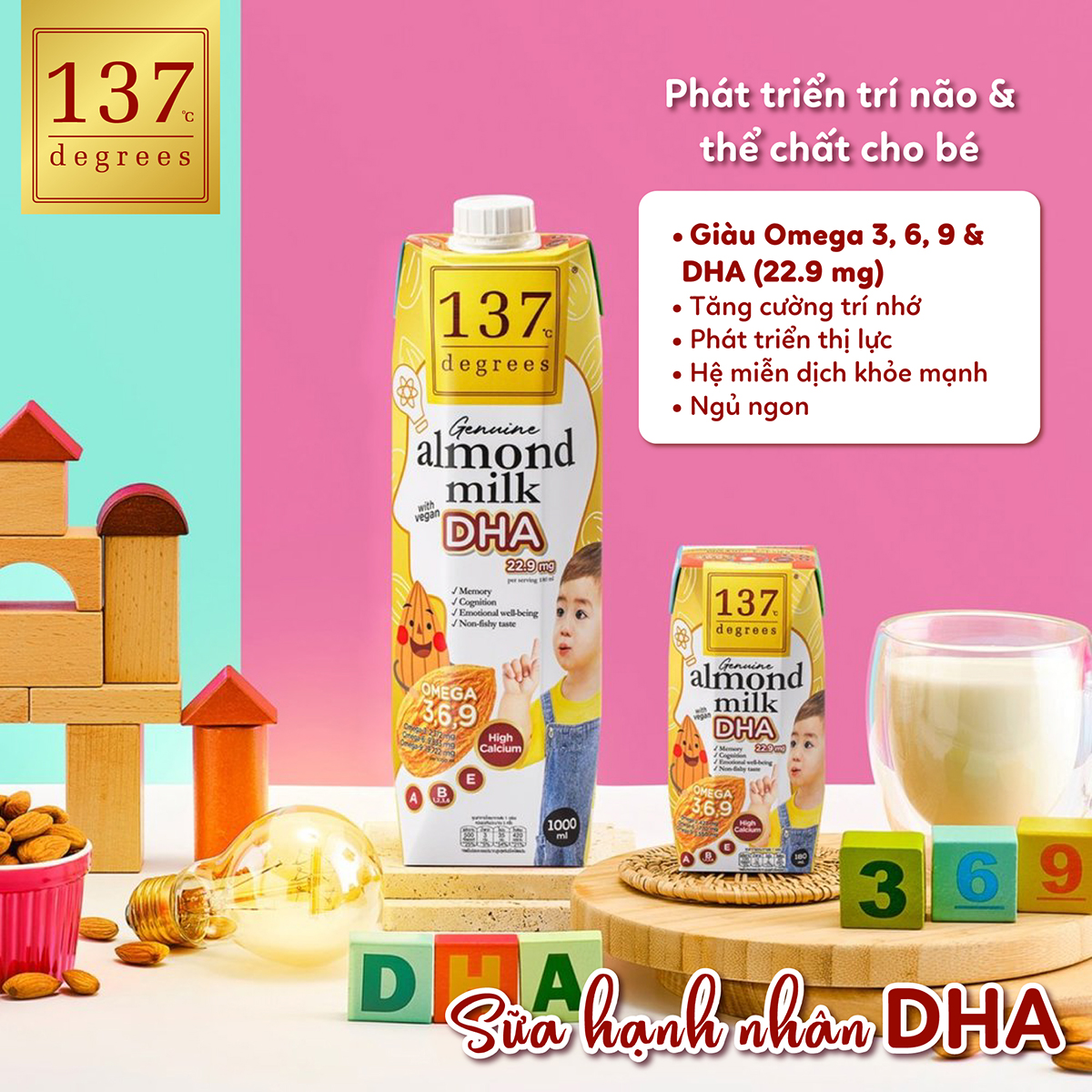 Mô tả Sữa Hạt Nguyên Chất 137 Degrees 180ML Dinh Dưỡng Nhập Khẩu Thái Lan Healthy - 3