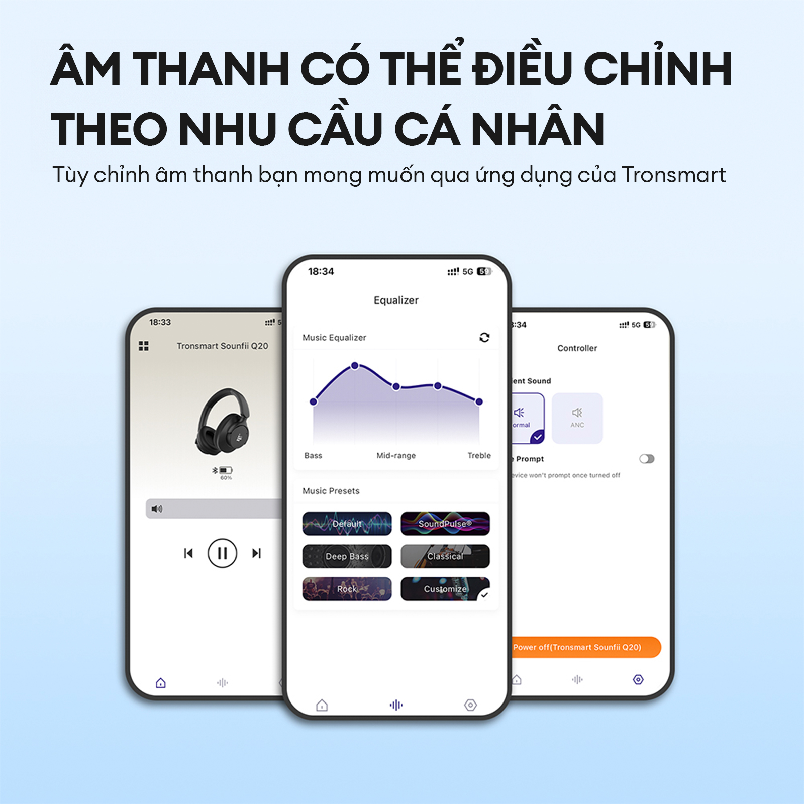 Mô tả Tai Nghe Bluetooth Tronsmart SOUNFII Q20/Q20s V5.3|  Chống Ồn Chủ Động ANC | 50H chơi nhạc | Bảo hành 12 tháng - 8