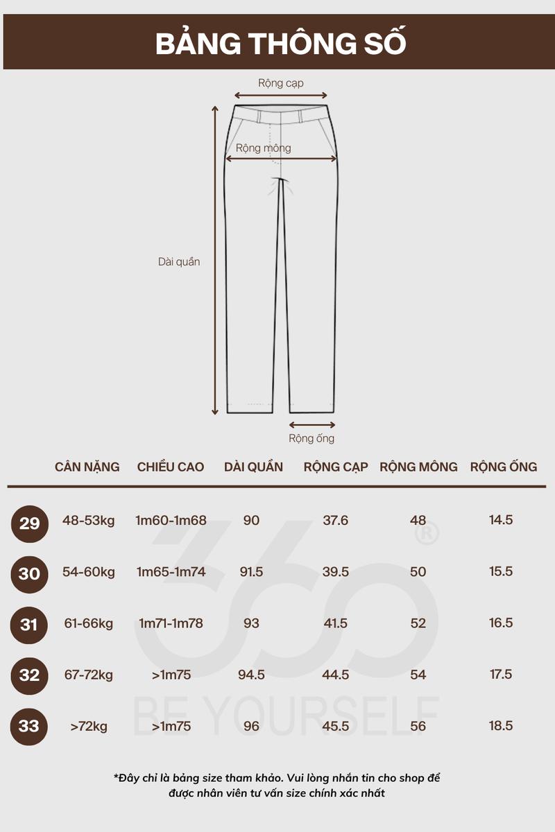 Mô tả Quần âu nam cạp trượt dáng crop trẻ trung 360 Boutique quần tây đen chất liệu dày dặn - QACOL515 - 6