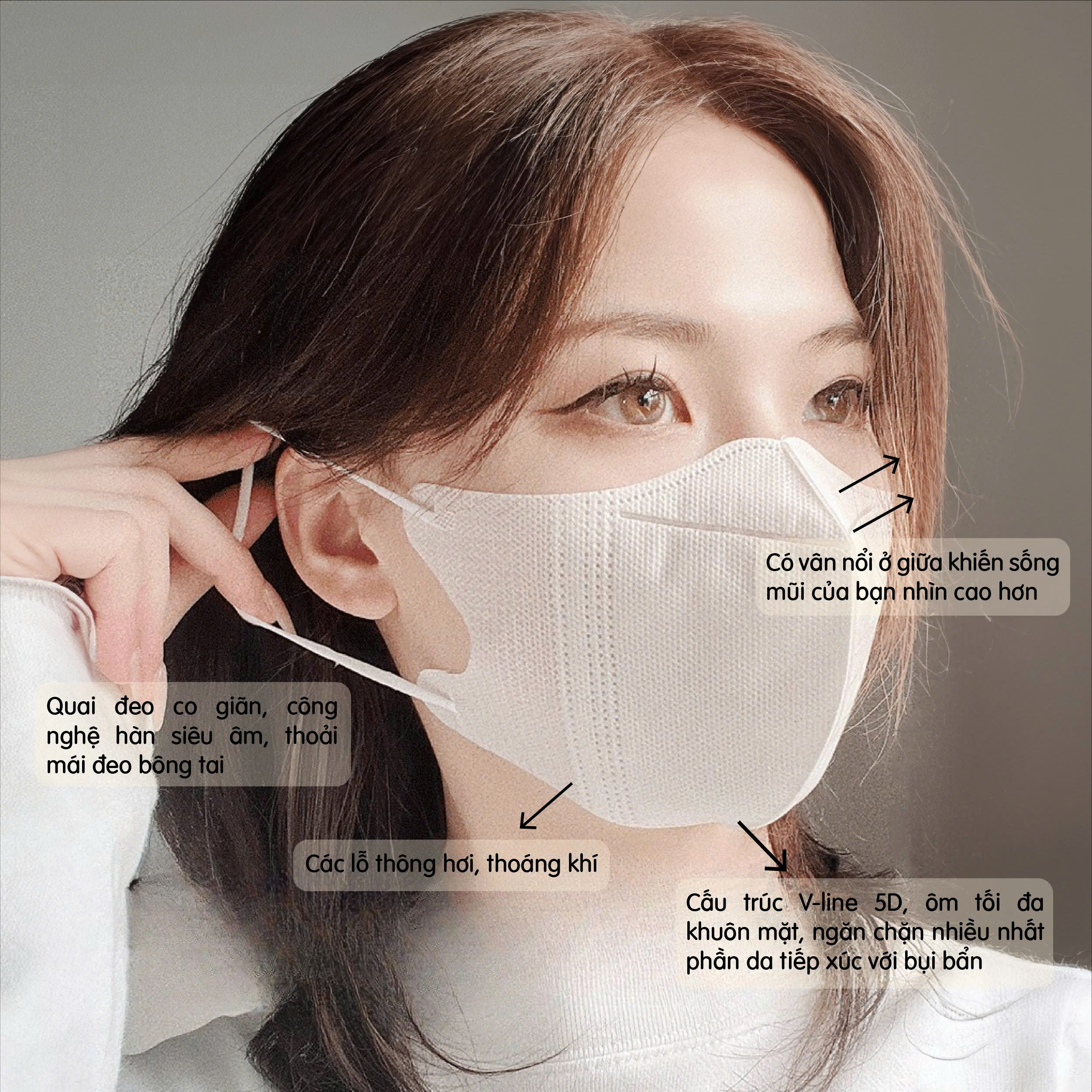Mô tả Khẩu trang y tế kháng khuẩn 3 lớp Famapro 5D Mask hộp 10 chiếc - 1