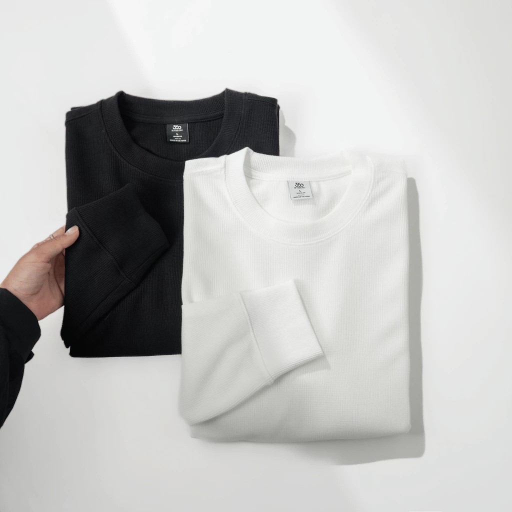 Mô tả Áo thun nam cổ tròn tay dài 360 Boutique áo thu đông nam trơn trắng đen chất liệu mềm mại - ATDOL527 - 7