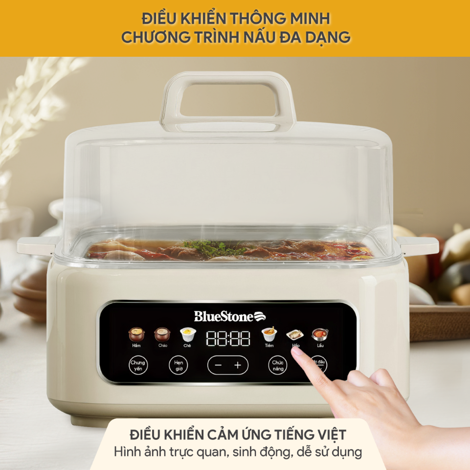Mô tả Nồi Hấp Đa Năng BlueStone MPB-7238 - 17 lít - 1300W - Điều khiển cảm ứng - 6