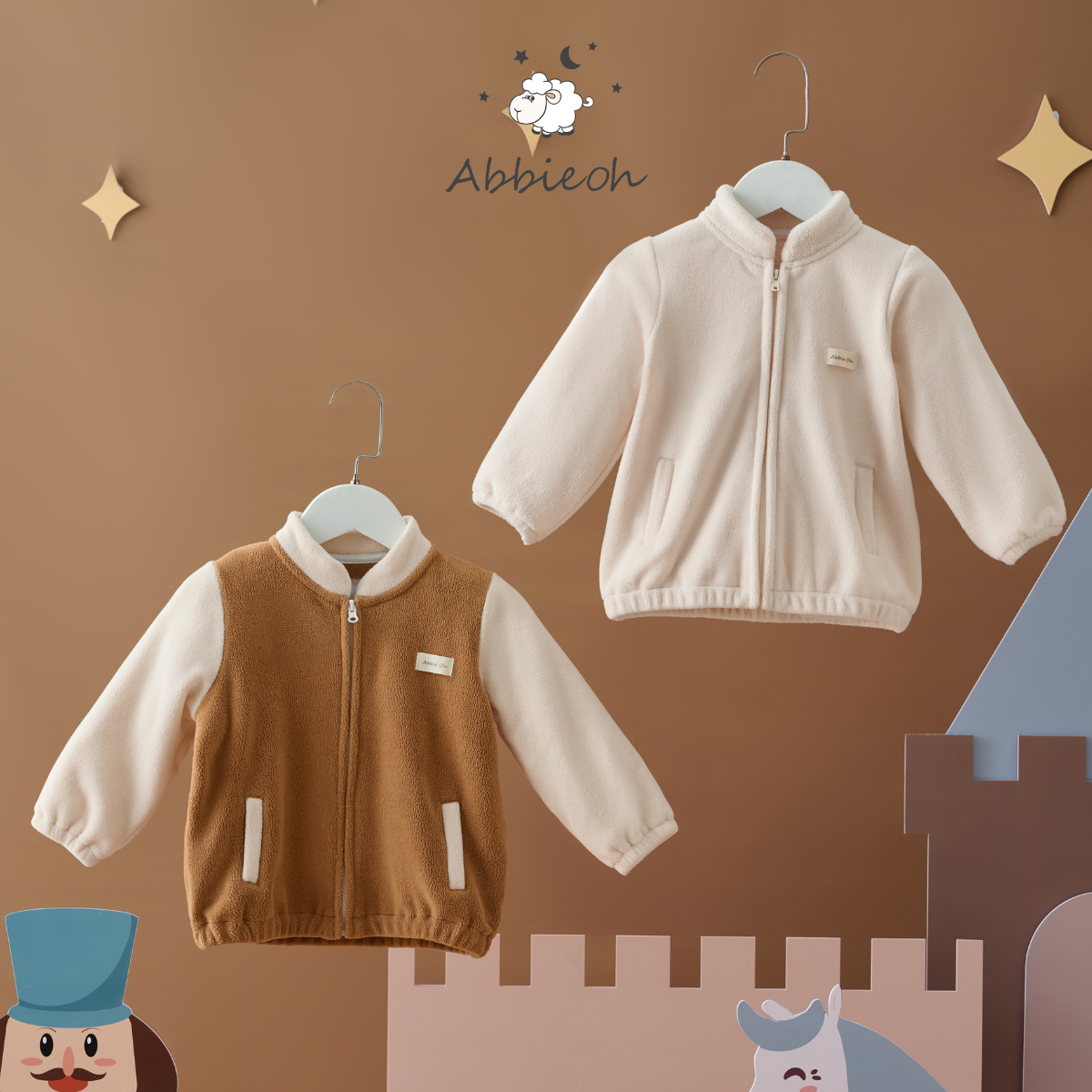 Mô tả Áo khoác lông cừu cho bé ABBIEOH giữ nhiệt phong cách basic Hàn Quốc 0-3 tuổi AK598 AK662 - 1