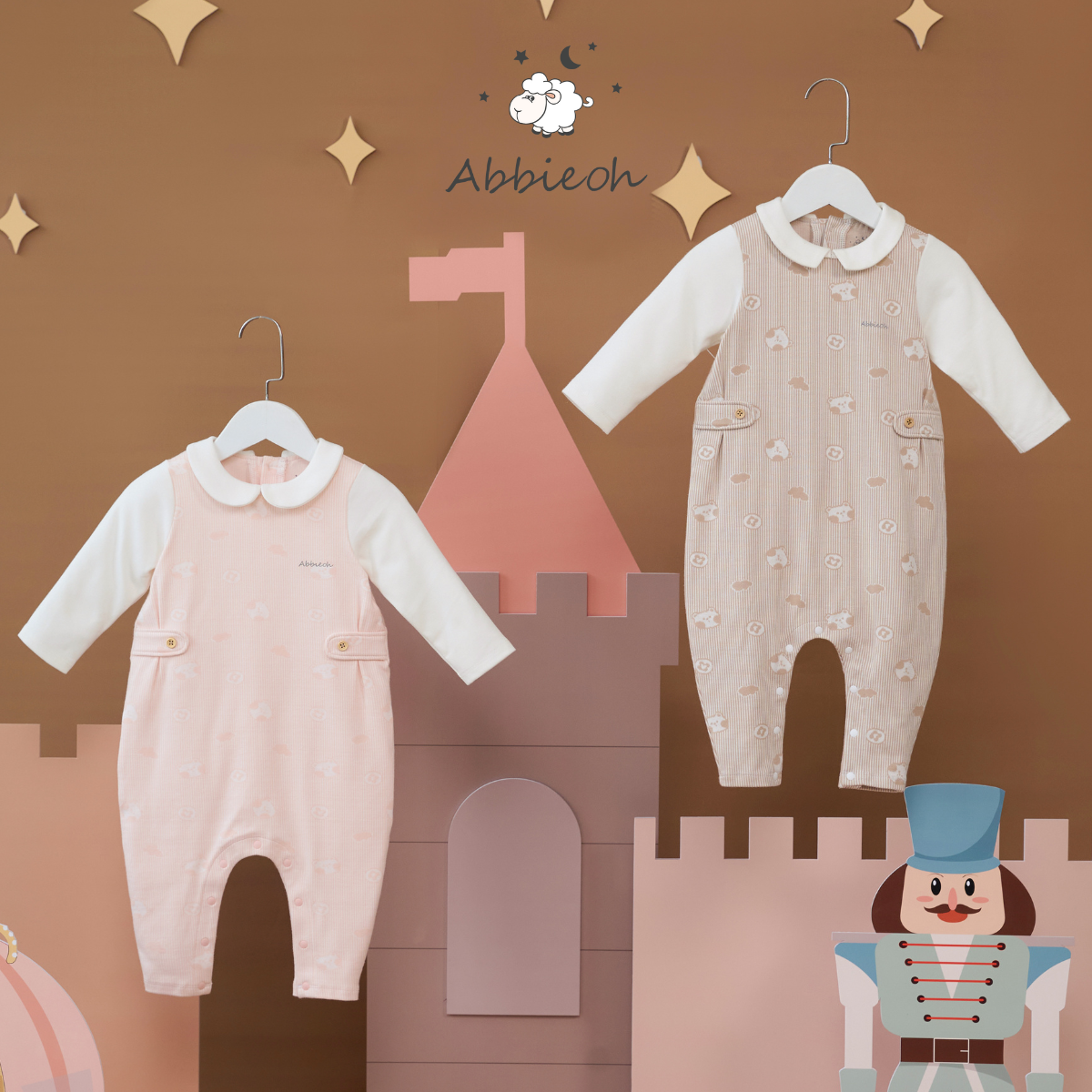 Mô tả Bộ bodysuit nỉ giữ nhiệt dài tay cotton cho bé sơ sinh ABBIEOH động vật ngộ nghĩnh 0-12 tháng BD550-572-657-667-680-676 - 1