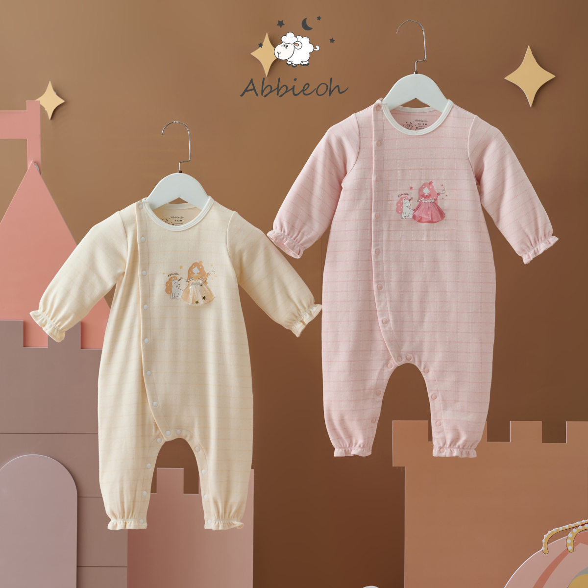Mô tả Bộ bodysuit nỉ giữ nhiệt dài tay cotton cho bé sơ sinh ABBIEOH động vật ngộ nghĩnh 0-12 tháng BD550-572-657-667-680-676 - 2