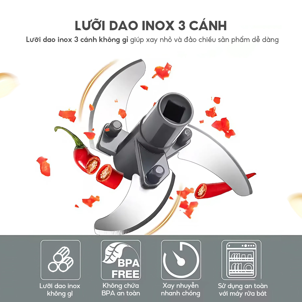 Dụng cụ xay tỏi ớt Lebenlang LBL3888