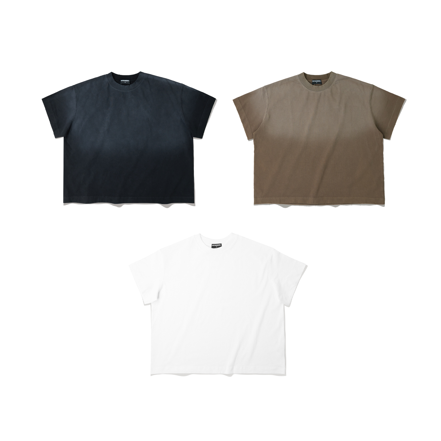 Mô tả Áo Thun Boxy DAPPERANDMORE Form Boxy Trơn 100% Cotton 250GSM - White/ Black - 1