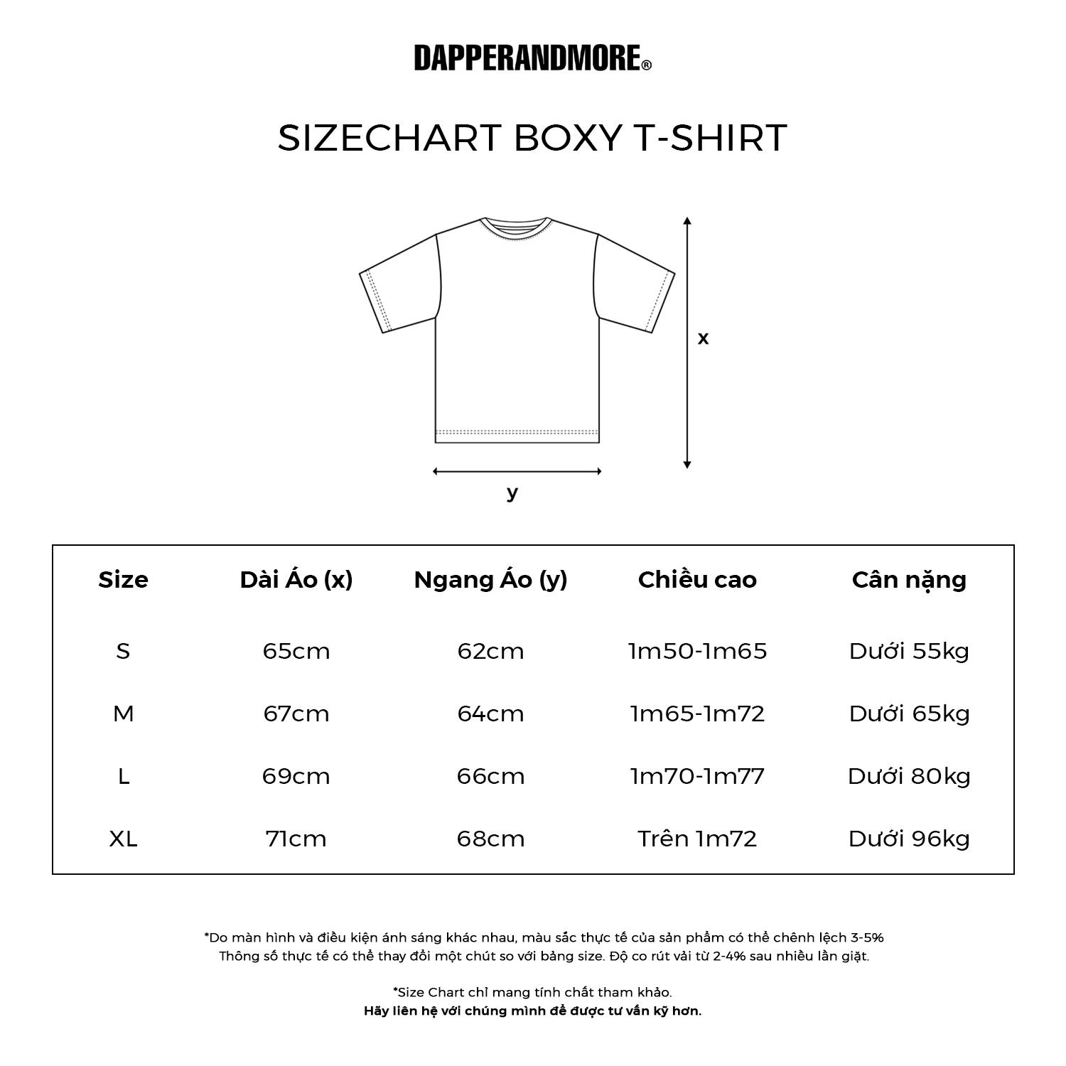 Mô tả Áo Thun Boxy DAPPERANDMORE Form Boxy Trơn 100% Cotton 250GSM - White/ Black - 2