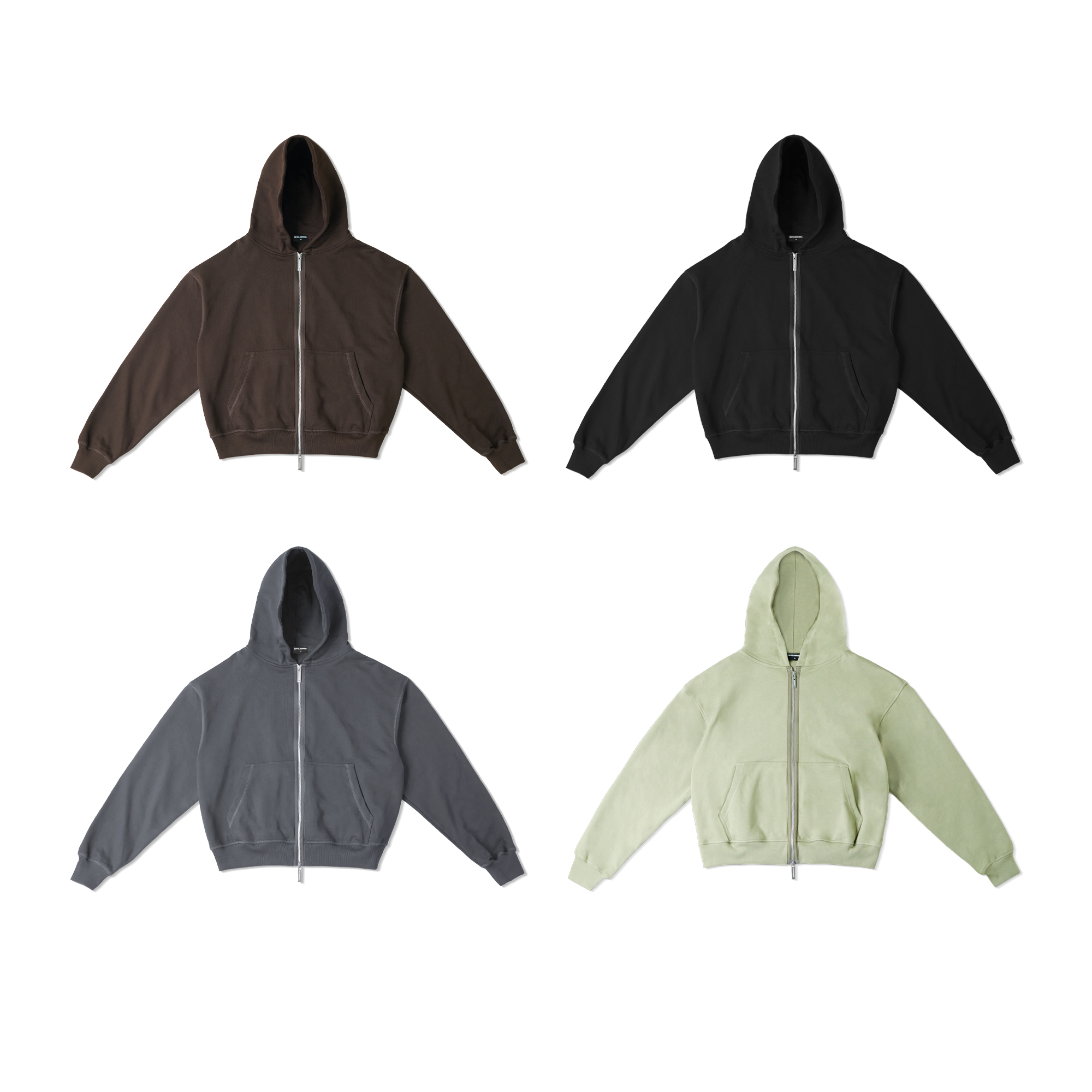 Mô tả Áo Khoác Hoodie DAPPERANDMORE Form Boxy Uniform Zipped Vải Nỉ Chân Cua 100% Cotton 450GSM - Brown - 1