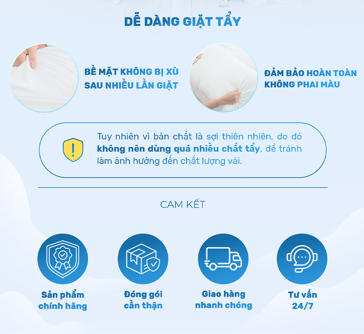 Mô tả Combo vỏ gối trắng CHU MY, 100% cotton, nhiều kích thước lựa chọn - 6
