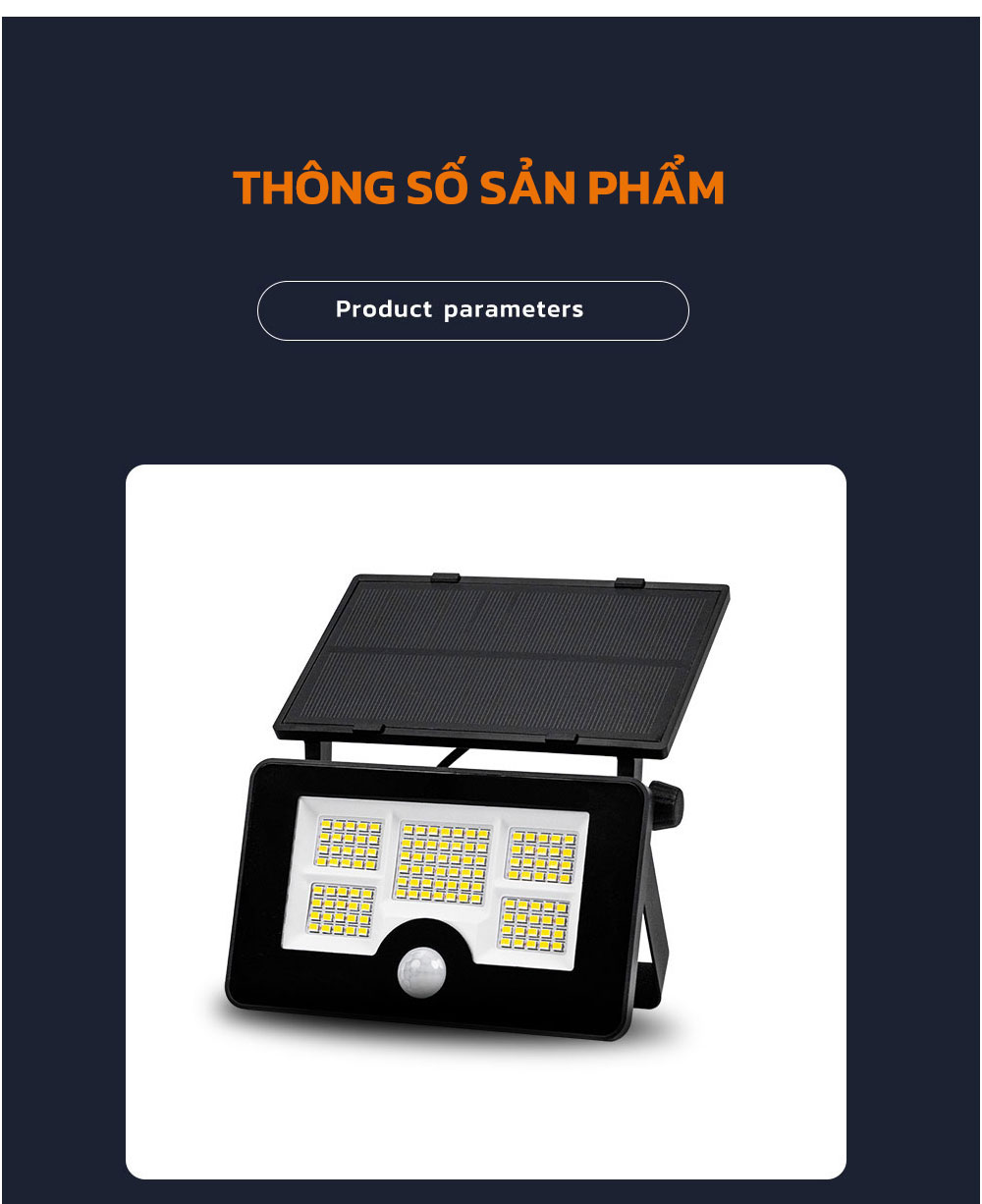 Mô tả Đèn Pha Led Cảm Biến Chuyển Động Ngoài Trời Năng Lượng Mặt Trời MODI SOLAR Có Cổng Sạc USB - 7