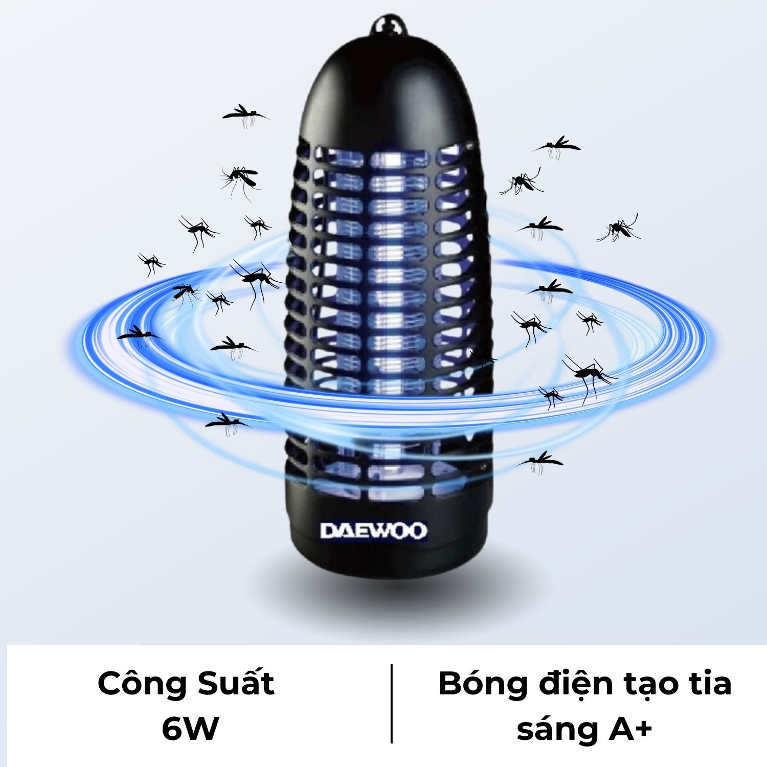 Mô tả Đèn bắt muỗi Daewoo ánh sáng xanh thu hút côn trùng DWIK-780 an toàn, công suất 6W, tiết kiệm điện năng, BH 1 năm - 1