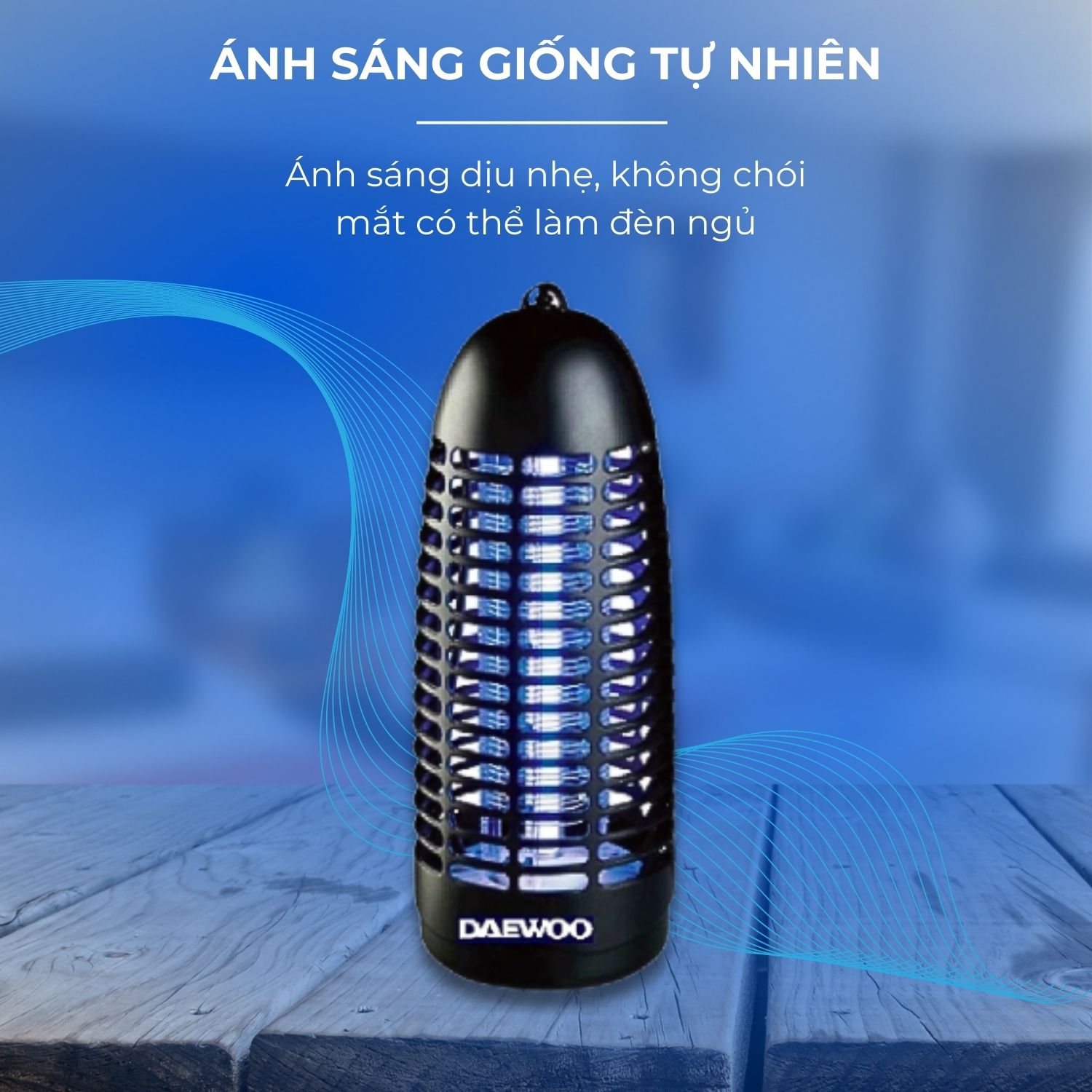 Mô tả Đèn bắt muỗi Daewoo ánh sáng xanh thu hút côn trùng DWIK-780 an toàn, công suất 6W, tiết kiệm điện năng, BH 1 năm - 7