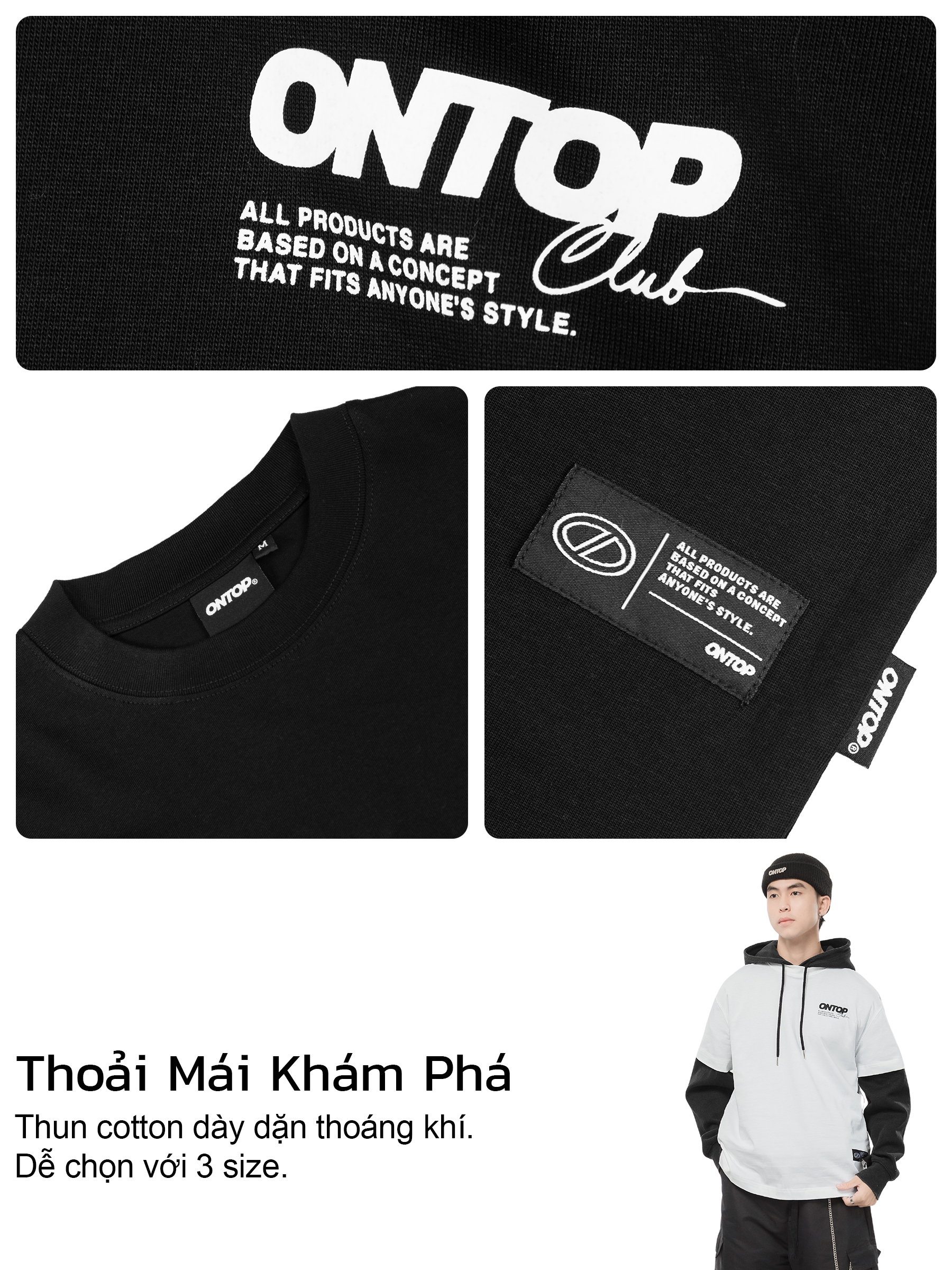 Áo thun basic nam nữ nhiều màu ONTOP vải cotton thoáng mát local brand ...