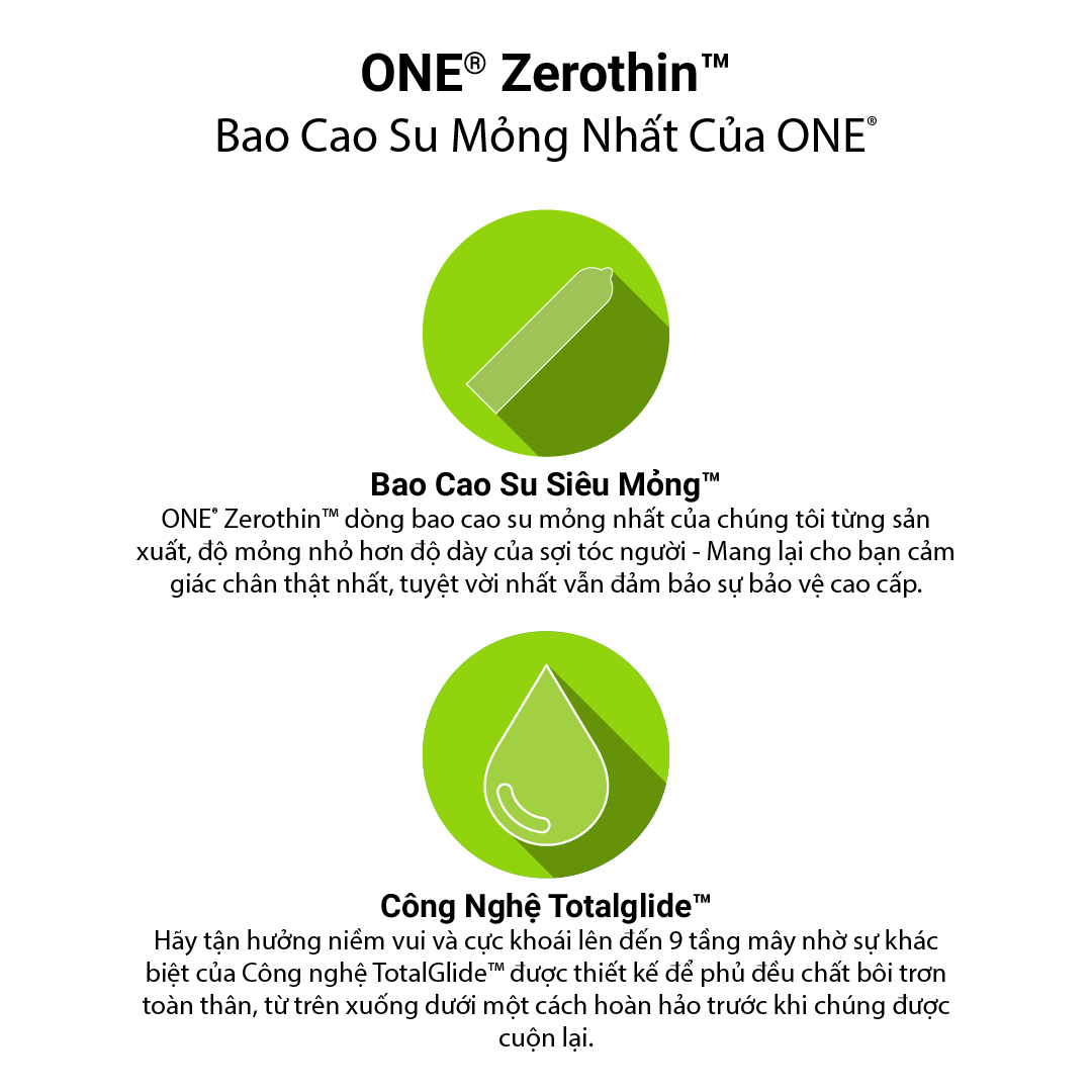 Mô tả Bao Cao Su ONE của Mỹ Siêu Mỏng Mềm Truyền Nhiệt Nhanh One Zero Thin size 53mm - 1