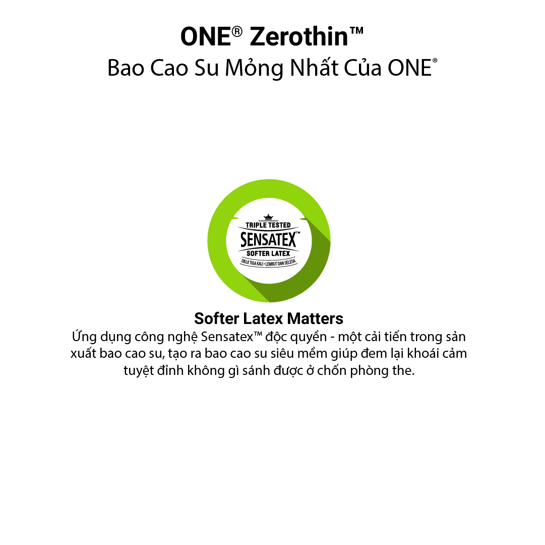 Mô tả Bao Cao Su ONE của Mỹ Siêu Mỏng Mềm Truyền Nhiệt Nhanh One Zero Thin size 53mm - 2