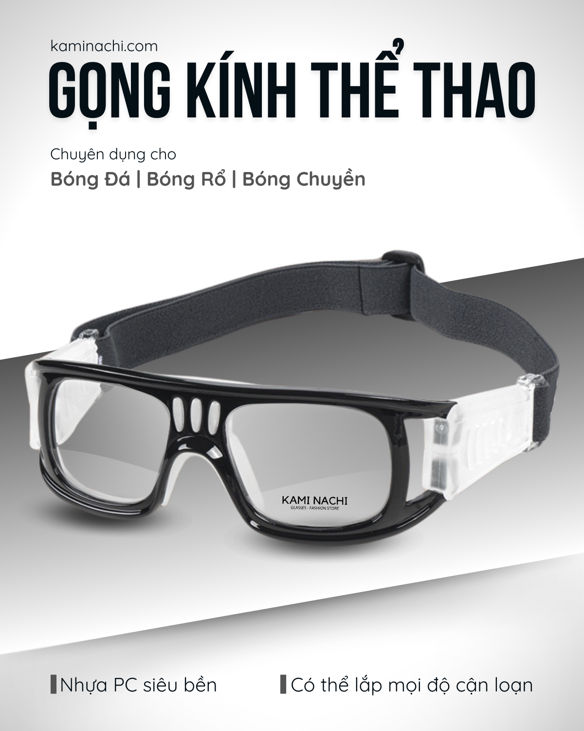 Mô tả Gọng kính thể thao KAMI NACHI chuyên dụng cho người chơi thể thao, đá banh, bóng rổ - 1