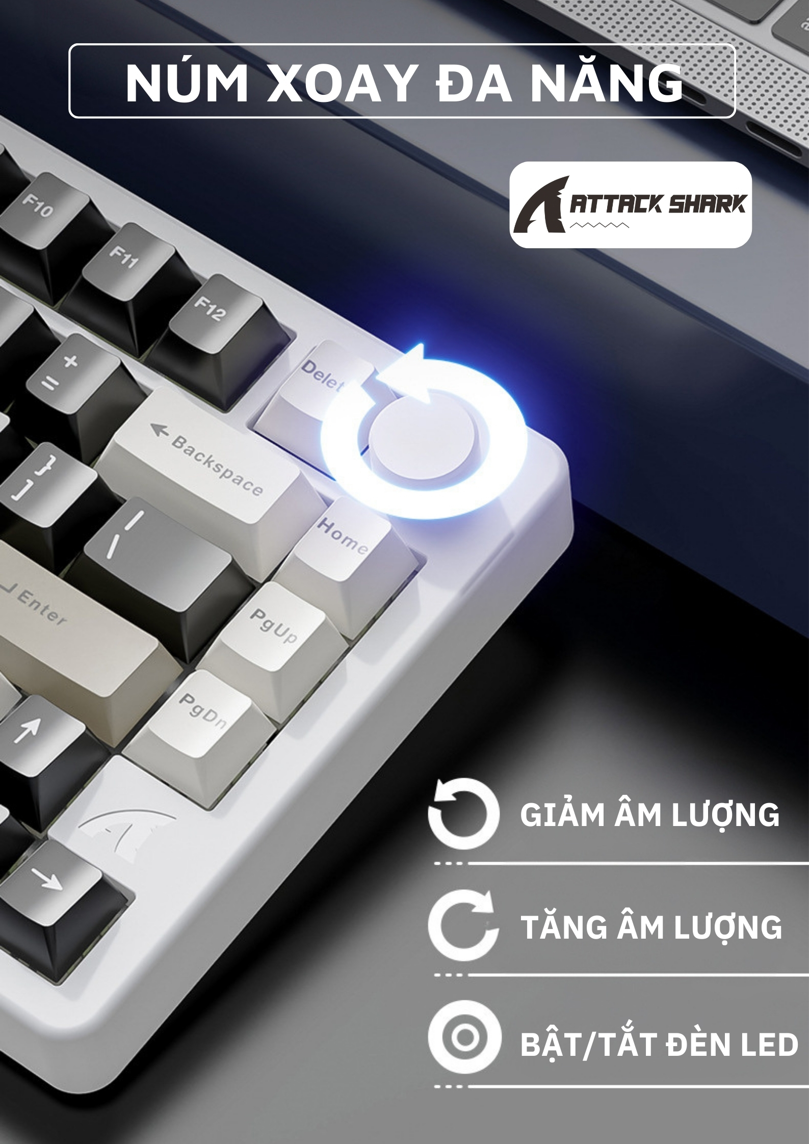 Bàn Phím Cơ Không Dây Attack Shark X86 Thiết Kế Nhôm Cao Cấp, Hotswap 5 ...