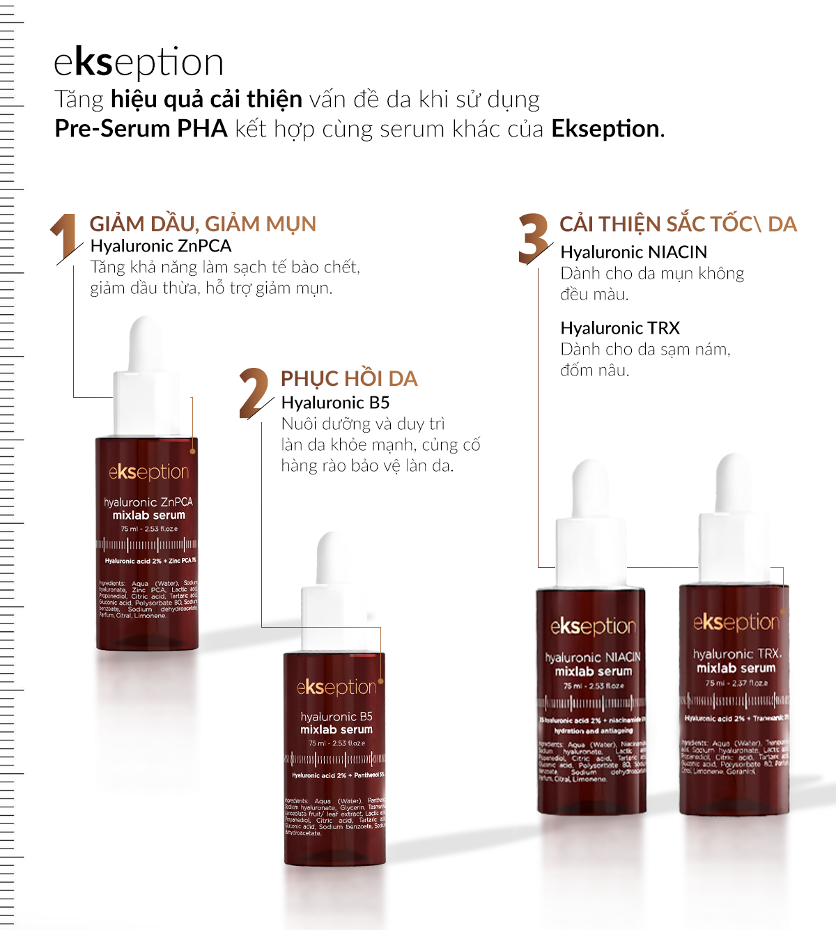 Mô tả Pre-Serum Hyaluronic 2% PHA 5% EKSEPTION 75ml dưỡng ẩm da, giúp da sáng và căng mọng - 6