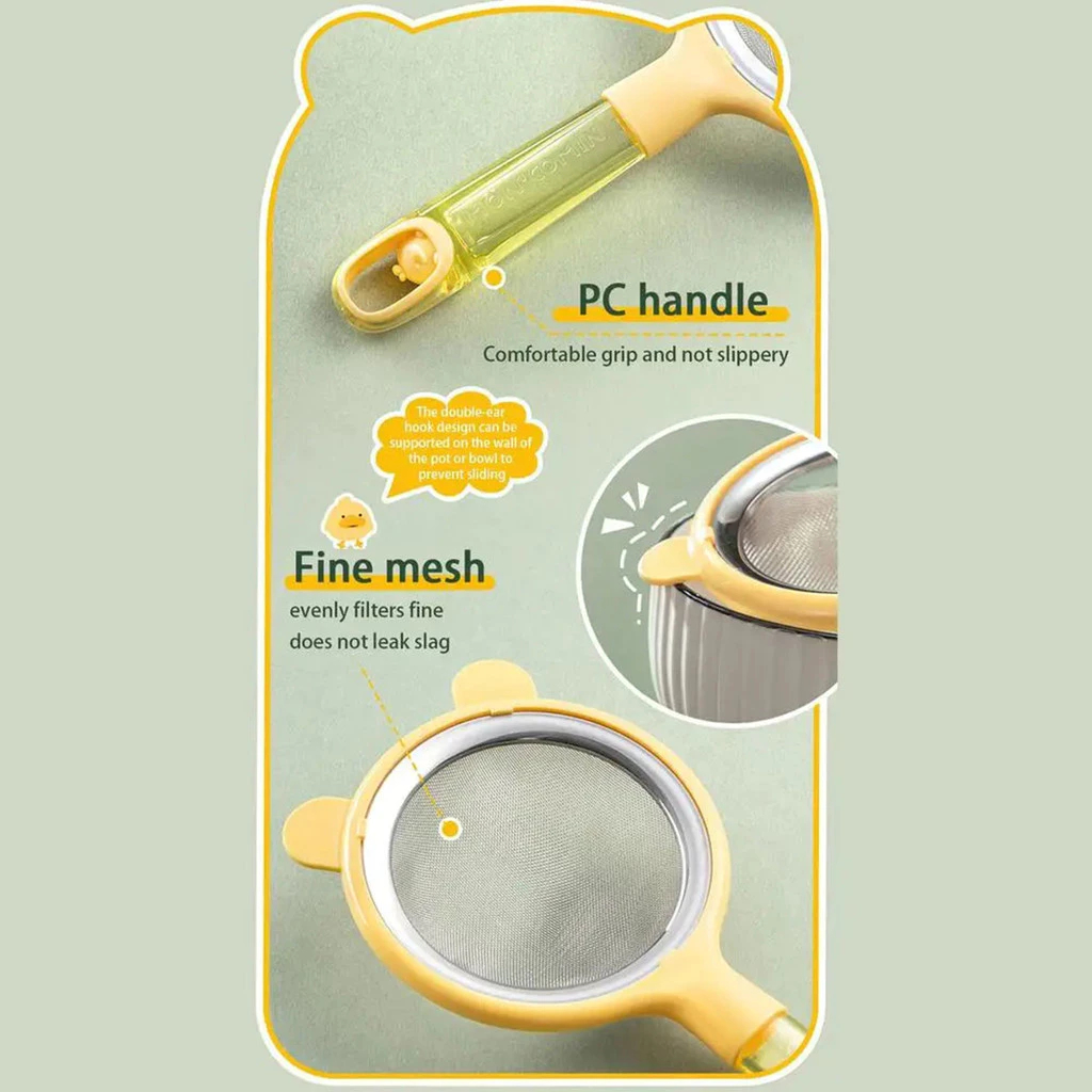 Mô tả Rây Lọc Cháo inox Tai Gấu Xinh Xắn Dụng Cụ Rây Cháo và Đồ Ăn Siêu Mịn Cho Bé Ăn Dặm - 1