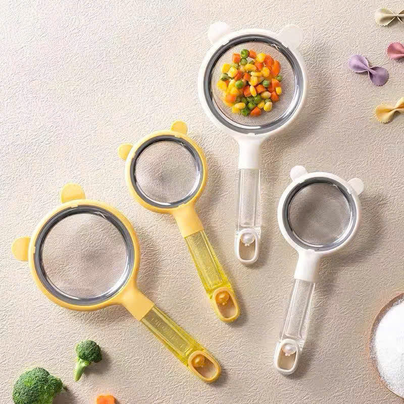 Mô tả Rây Lọc Cháo inox Tai Gấu Xinh Xắn Dụng Cụ Rây Cháo và Đồ Ăn Siêu Mịn Cho Bé Ăn Dặm - 7