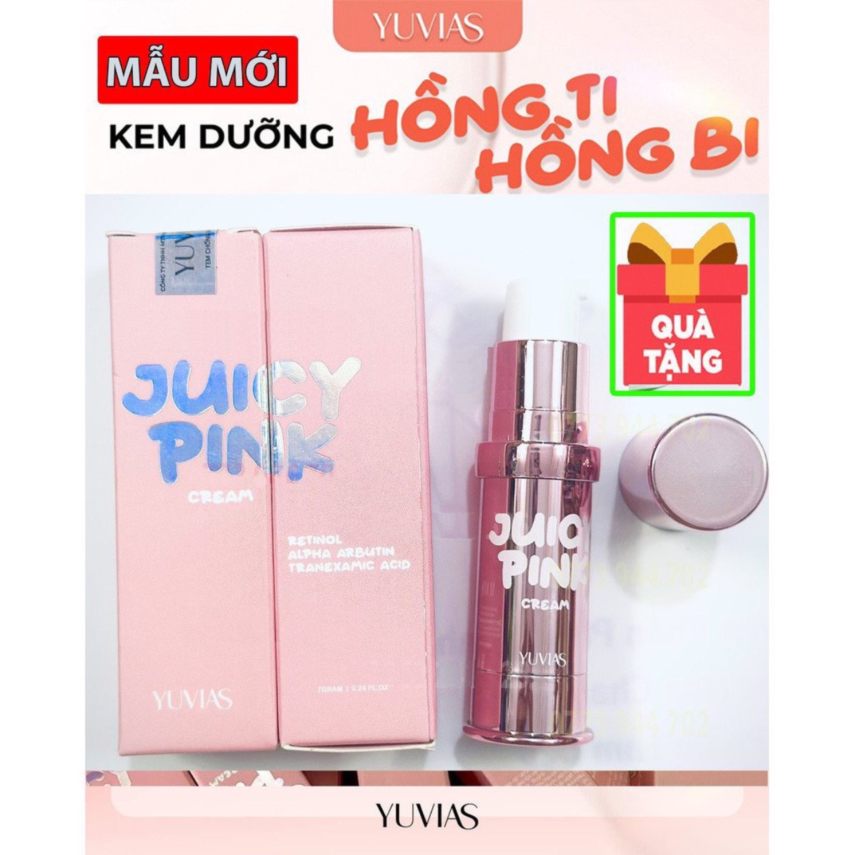 Mô tả Tinh chất khử thâm làm hồng ti , hồng nhũ hoa  dưỡng ẩm YUVIAS dung tích 7ml chê tên sản phẩm tặng mặt nạ - 1