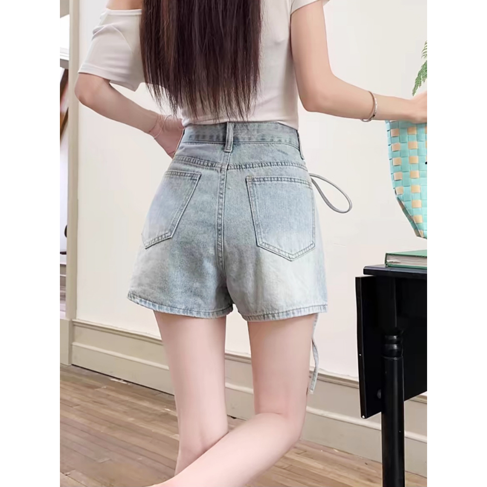 Mô tả Quần shorts jeans nữ giả váy Chollima VAY502 thắt nơ - quần váy ngắn form chữ A phong cách hàn - 6