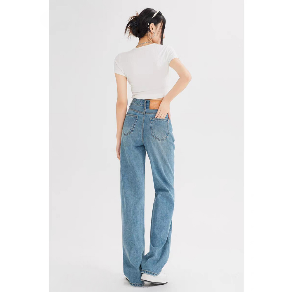 Mô tả Quần jeans nữ Chollima ống rộng SIMPLE JEAN rách cá tính QD260 ulzzang phong cách hàn quốc năng động - 4