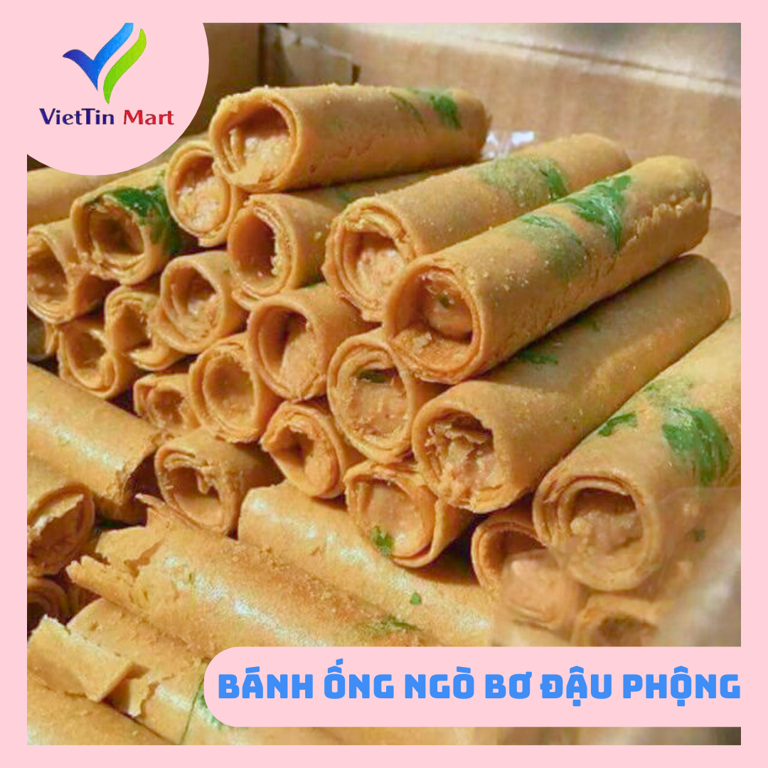 Bánh Ống Ngò Nhân Bơ Đậu Phộng ViettinMart 450g | Shopee Việt Nam
