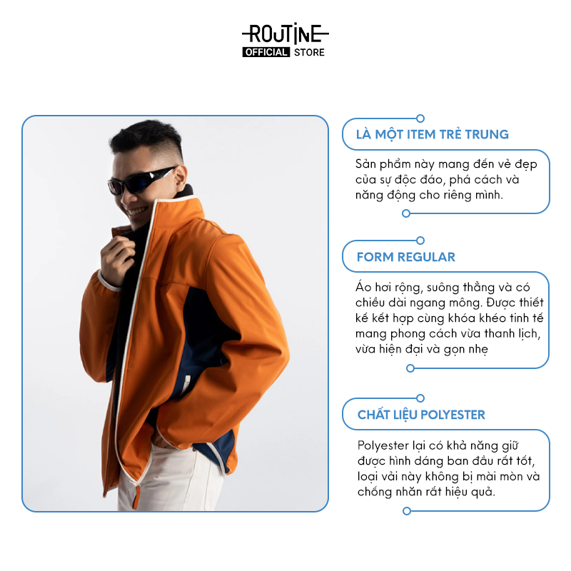 Áo Khoác Nam Dây Kéo Cổ Trụ Phối Màu Form Regular - Routine 10F23WJA004 ...