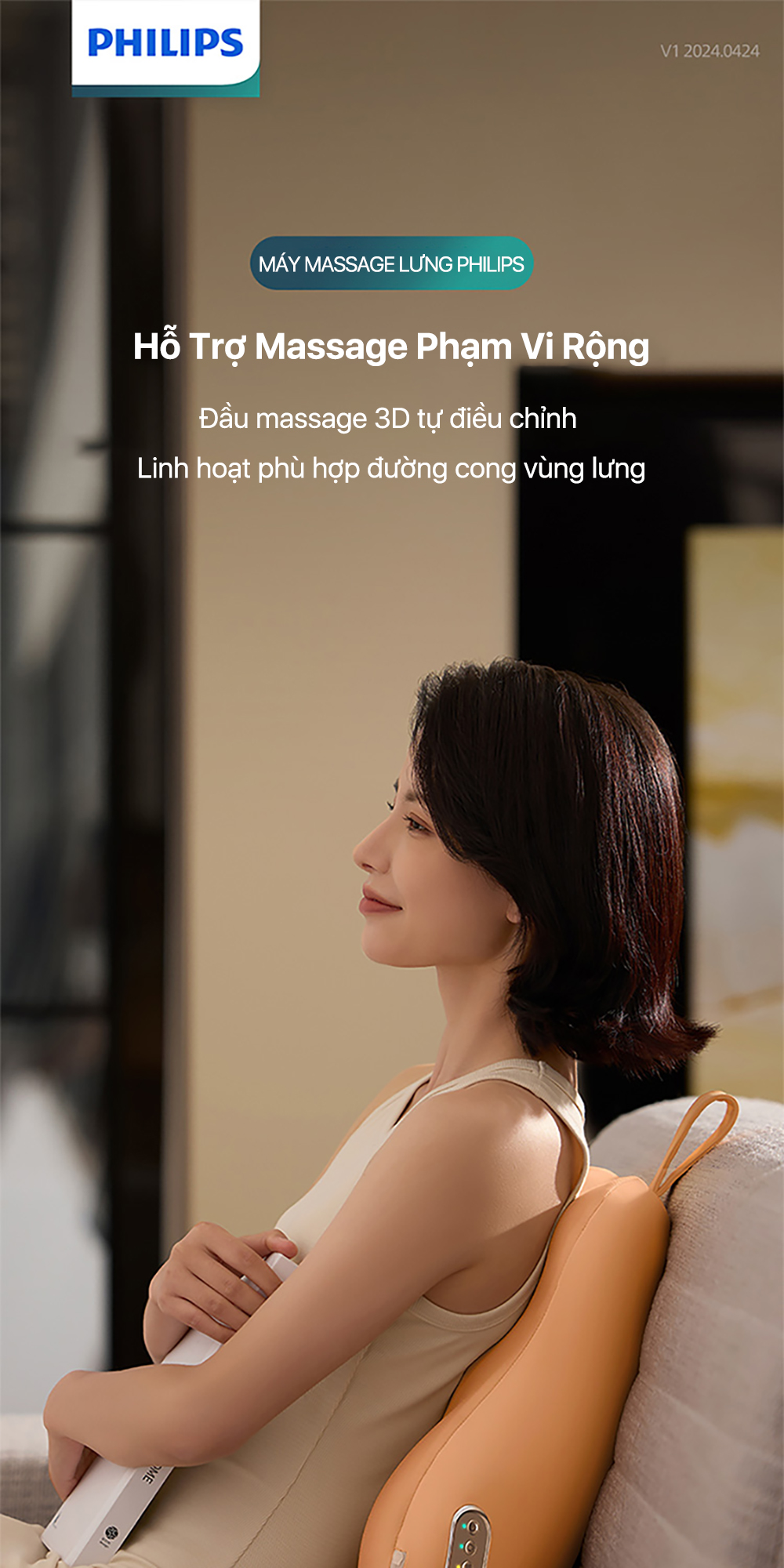 Đầu massage 3D Máy massage lưng PHILIPS 5102B
