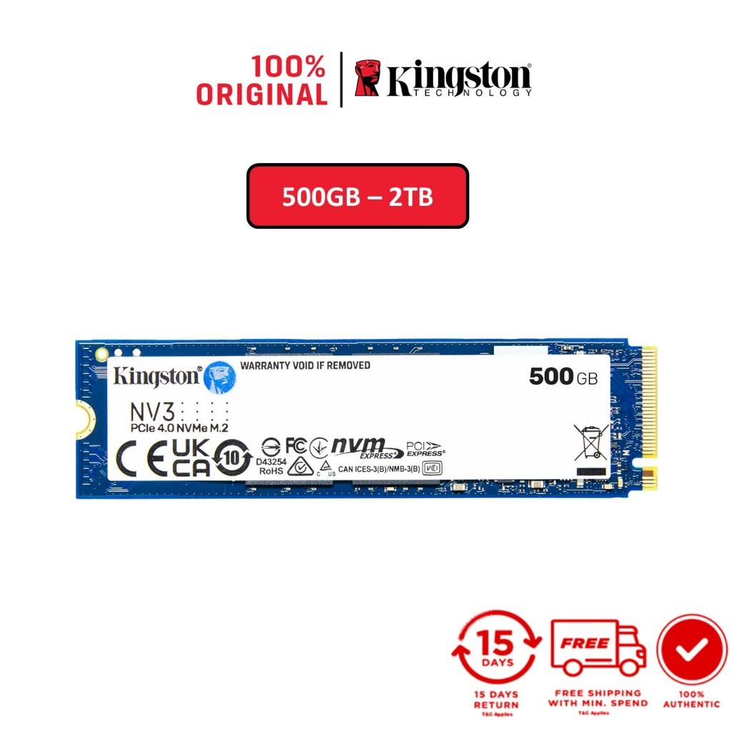 Mô tả Ổ cứng Kingston NV3 PCIe 4.0 NVMe SSD tốc độ đọc/ghi đến 6.000/5.000 MB/giây - Hàng chính hãng - 1