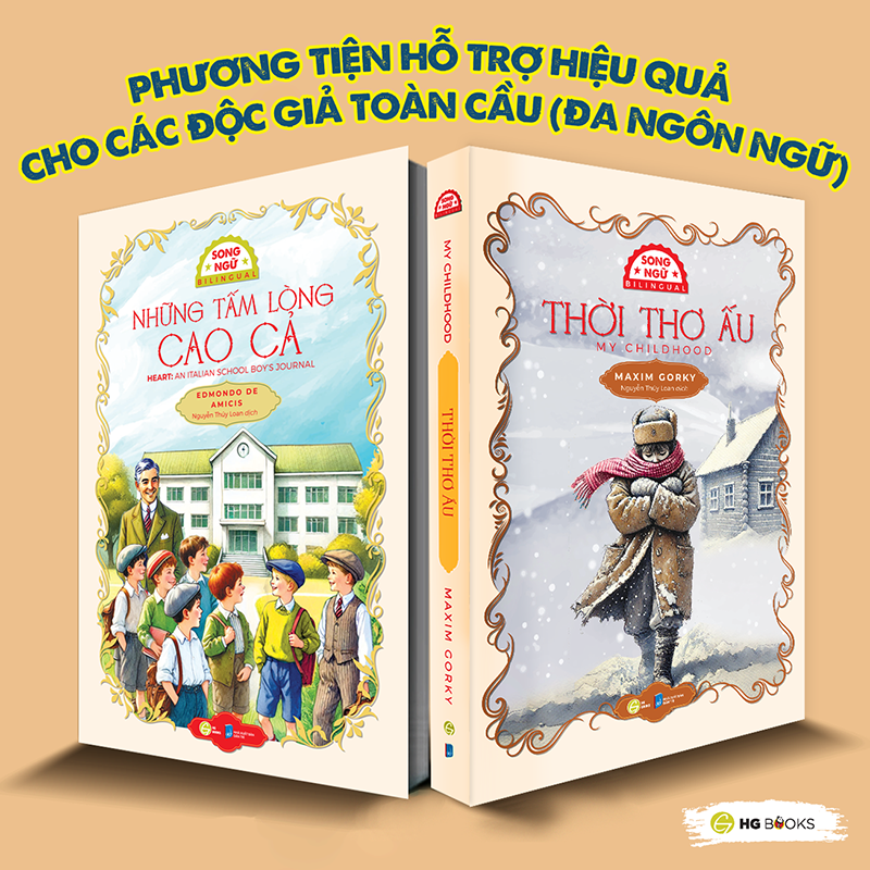 Mô tả Sách văn học kinh điển Những Tấm Lòng Cao Cả và Thời Thơ Ấu song ngữ có note từ vựng kèm file nghe - 4