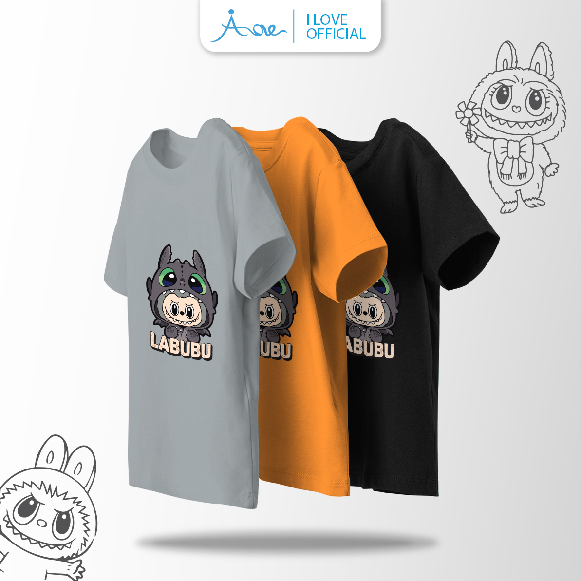 Mô tả Áo phông LABUBU cho bé, áo thun ILOVE chất cotton mềm mịn thoáng mát mặc ở nhà đi học đi chơi - 1