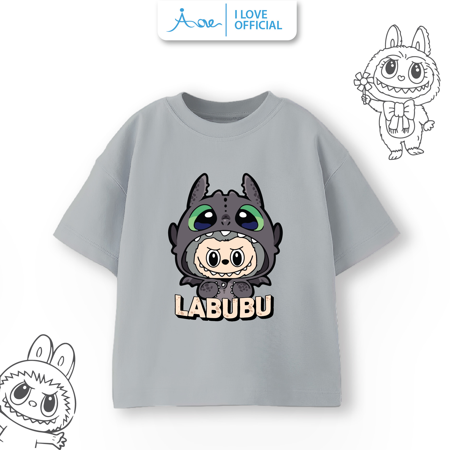 Mô tả Áo phông LABUBU cho bé, áo thun ILOVE chất cotton mềm mịn thoáng mát mặc ở nhà đi học đi chơi - 3