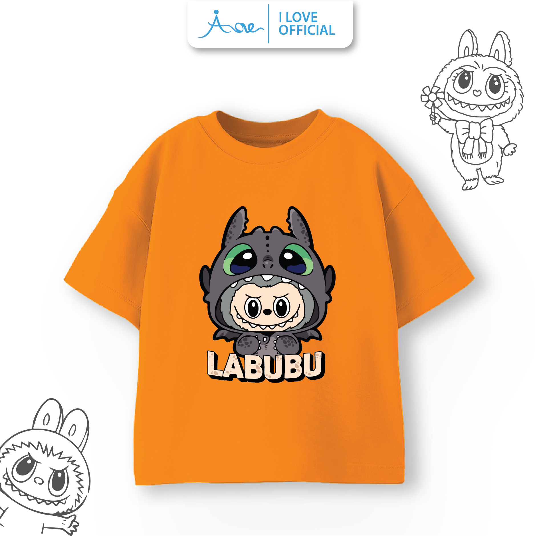 Mô tả Áo phông LABUBU cho bé, áo thun ILOVE chất cotton mềm mịn thoáng mát mặc ở nhà đi học đi chơi - 5