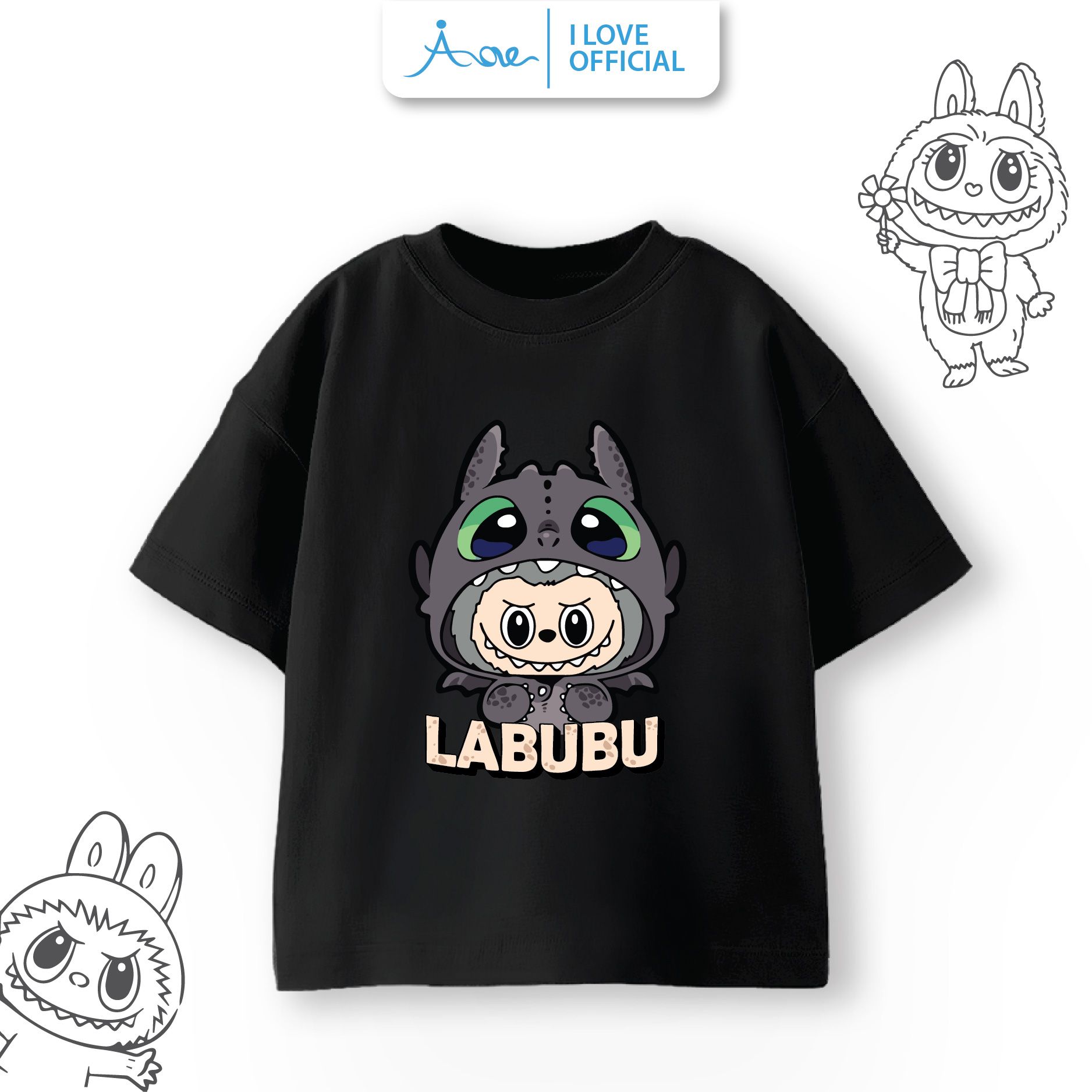 Mô tả Áo phông LABUBU cho bé, áo thun ILOVE chất cotton mềm mịn thoáng mát mặc ở nhà đi học đi chơi - 6