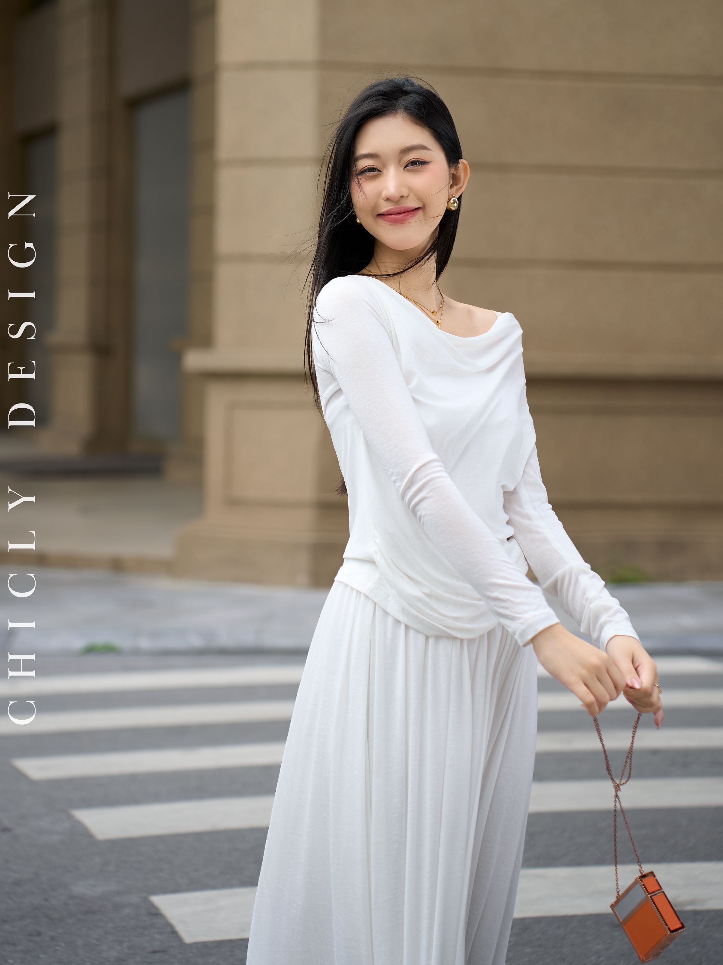 Đồ Bộ Nữ Set Chân Váy Dài Mix Áo Dài Tay Cổ Đổ Nữ Tính ChicLy Design Đi ...
