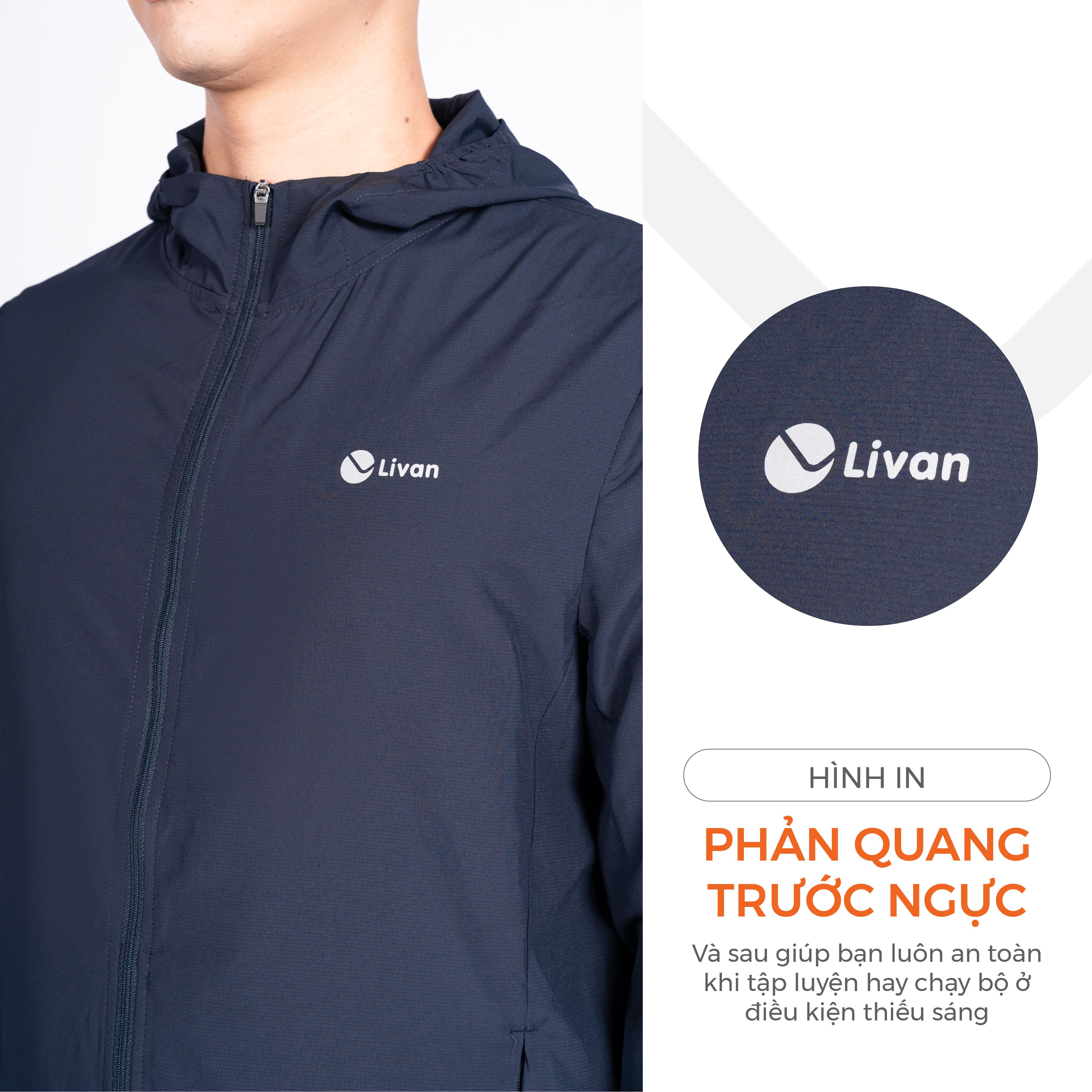 Mô tả Áo Khoác Gió Thể Thao Nam 1 Lớp Siêu Nhẹ Livan Sport LV24W04M601, Áo Khoác Gió Nhẹ Nam Thu Đông - 10