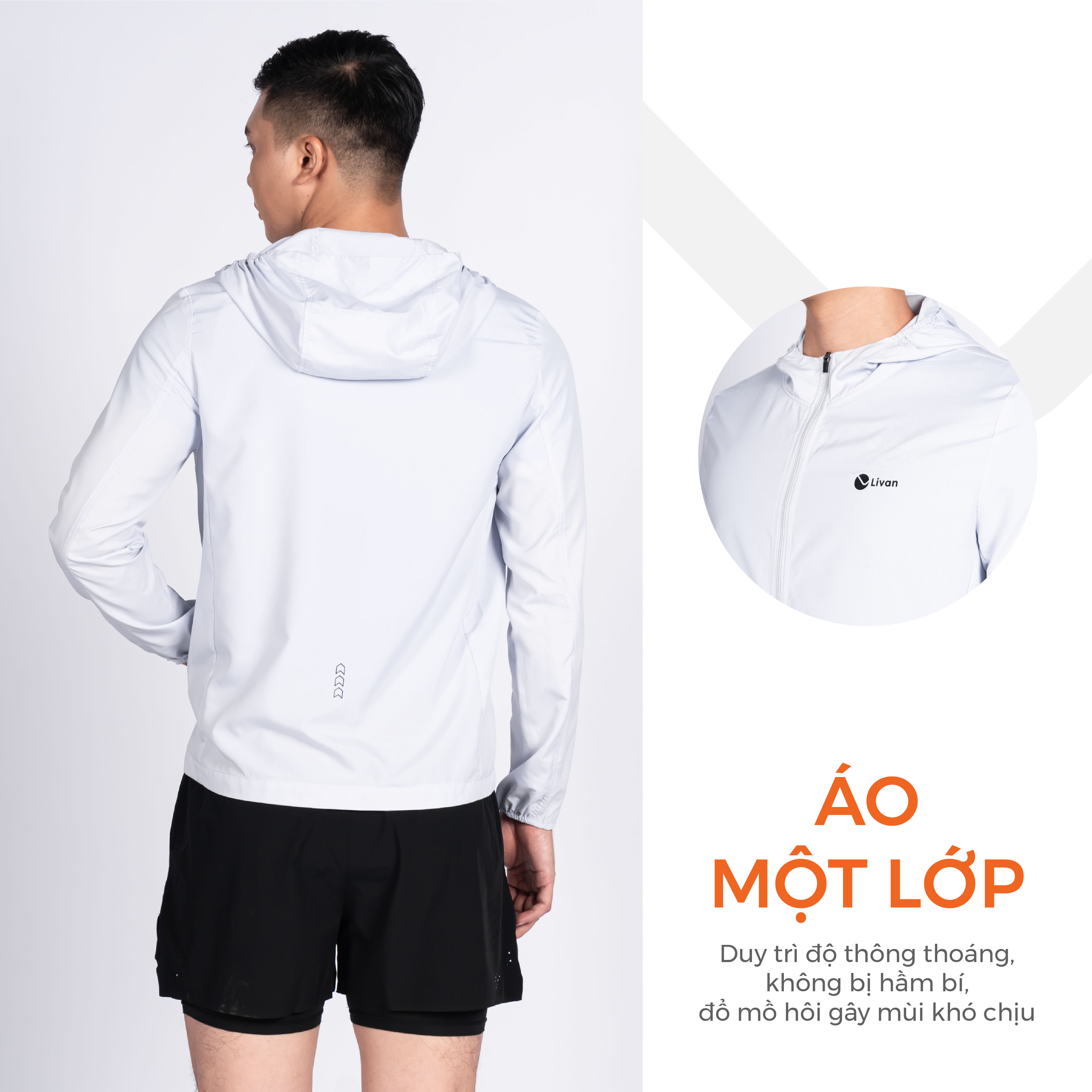 Mô tả Áo Khoác Gió Thể Thao Nam 1 Lớp Siêu Nhẹ Livan Sport LV24W04M601, Áo Khoác Gió Nhẹ Nam Thu Đông - 1
