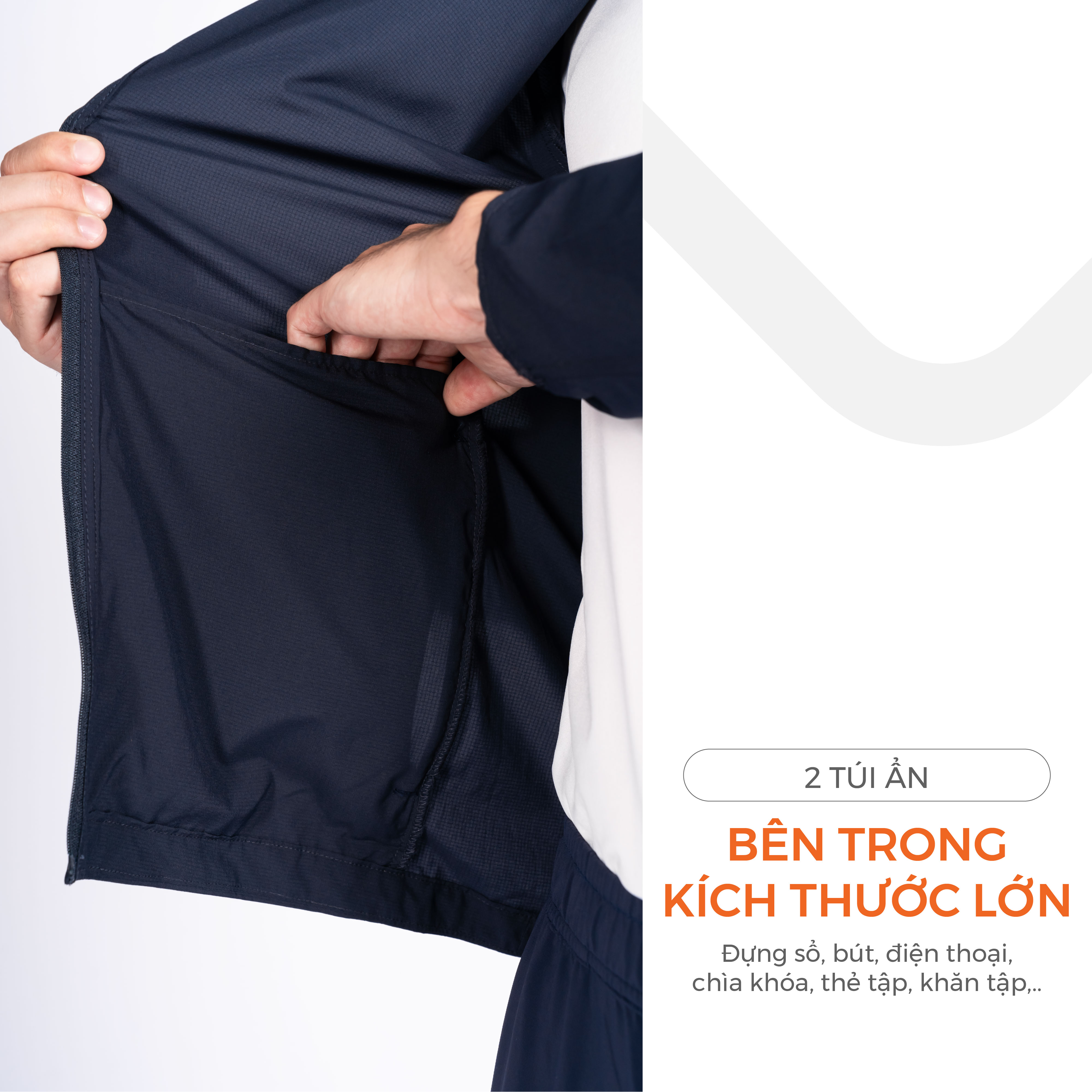 Mô tả Áo Khoác Gió Thể Thao Nam 1 Lớp Siêu Nhẹ Livan Sport LV24W04M601, Áo Khoác Gió Nhẹ Nam Thu Đông - 9