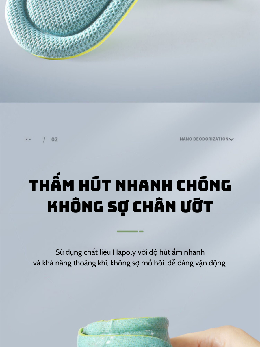 Mô tả Miếng Lót Giày Khử Mùi bằng Tinh Chất Bạc Hà và Ngải Cứu MINSU M2358 Thoáng Khí, Kháng Khuẩn Cho Giày Thể Thao Nam Nữ - 5
