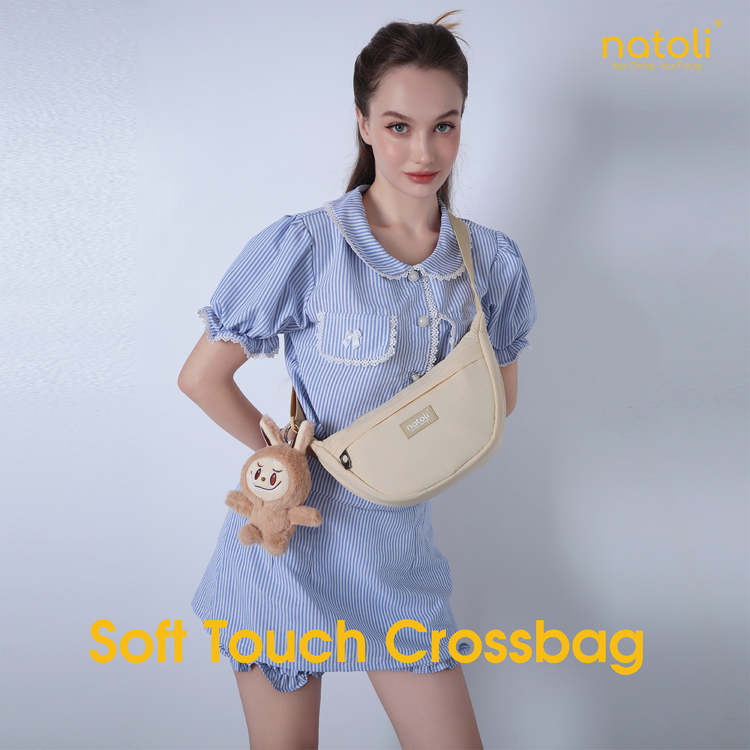 Túi đeo chéo nữ NATOLI T26 hình bán nguyệt