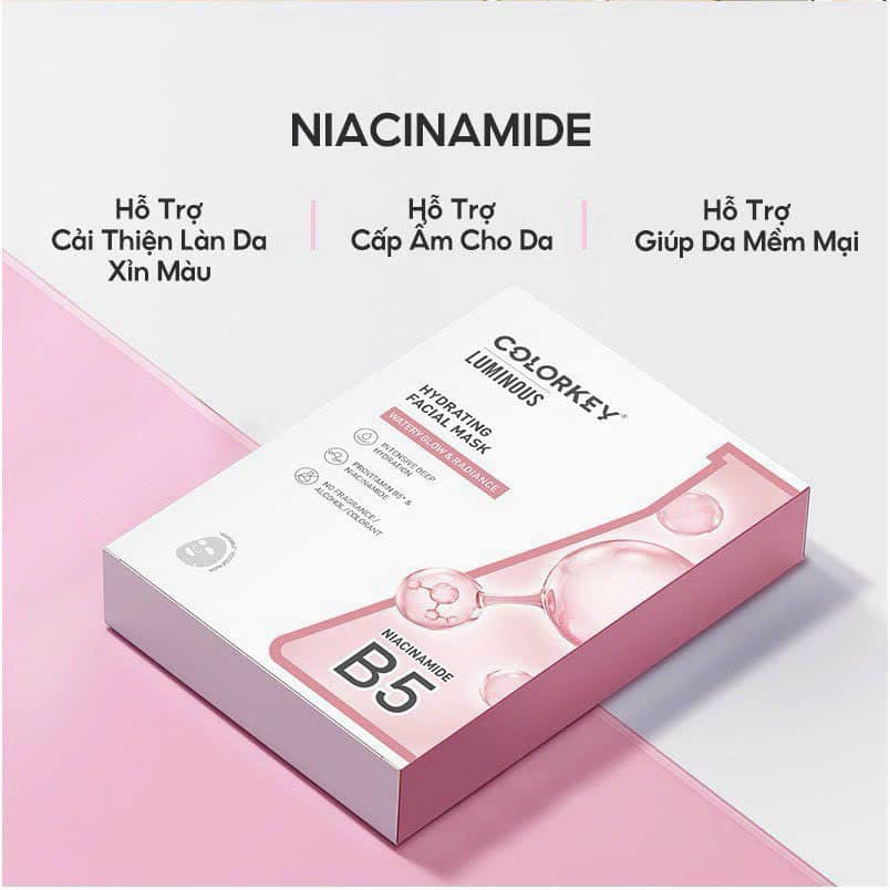 Mô tả 1 Hộp 10 Miếng Mặt Nạ Giấy COLORKEY LUMINOUS Vitamin B5 Hỗ Trợ Phục Hồi 25ml/miếng - 4