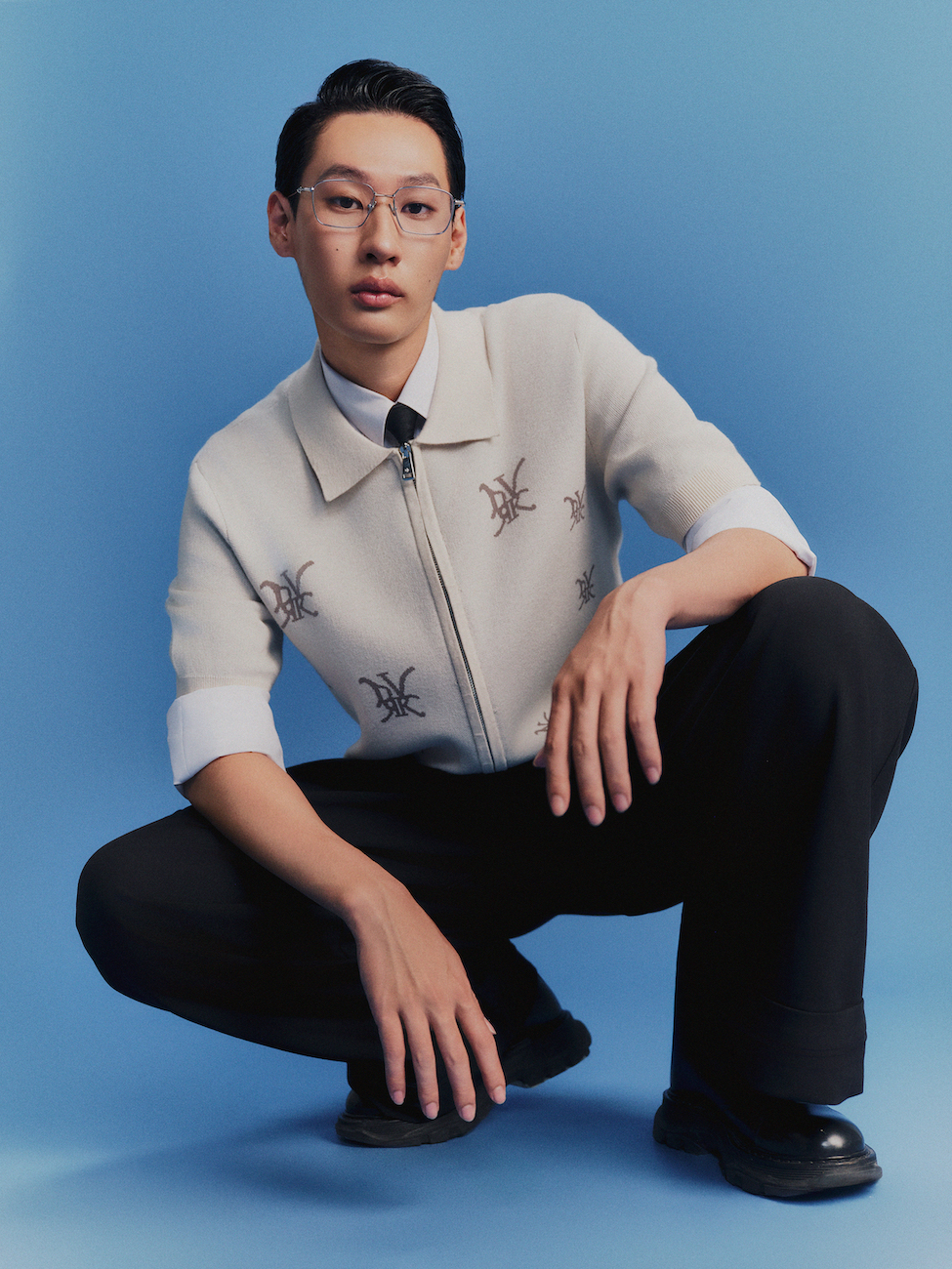 Mô tả DVRK - Áo Sơ Mi Tay Ngắn Dệt Kim Có Khóa Kéo Multi Logo- DVRK-24F - 5