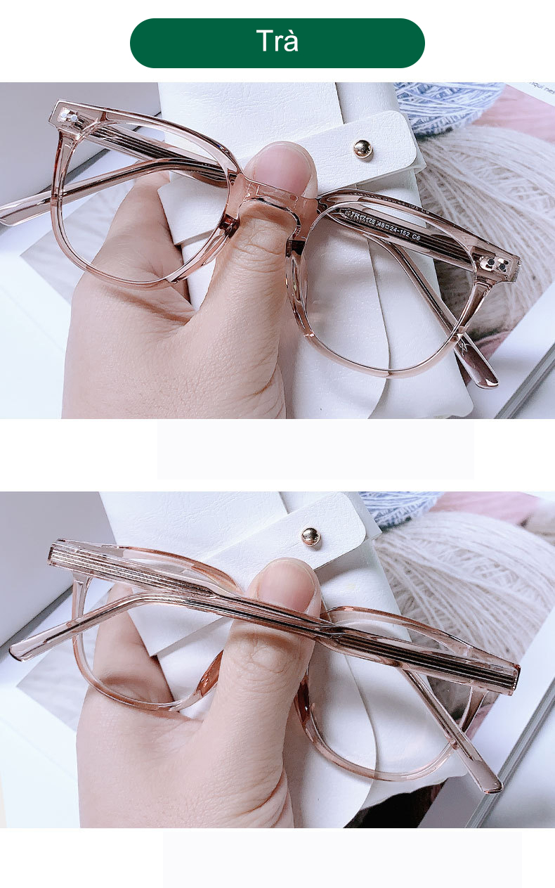 Mô tả Gọng kính cận thời trang nữ ANDU EYEWEAR dáng vuông LUTTO chất liệu nhựa cốt kim loại- 17175 - 8
