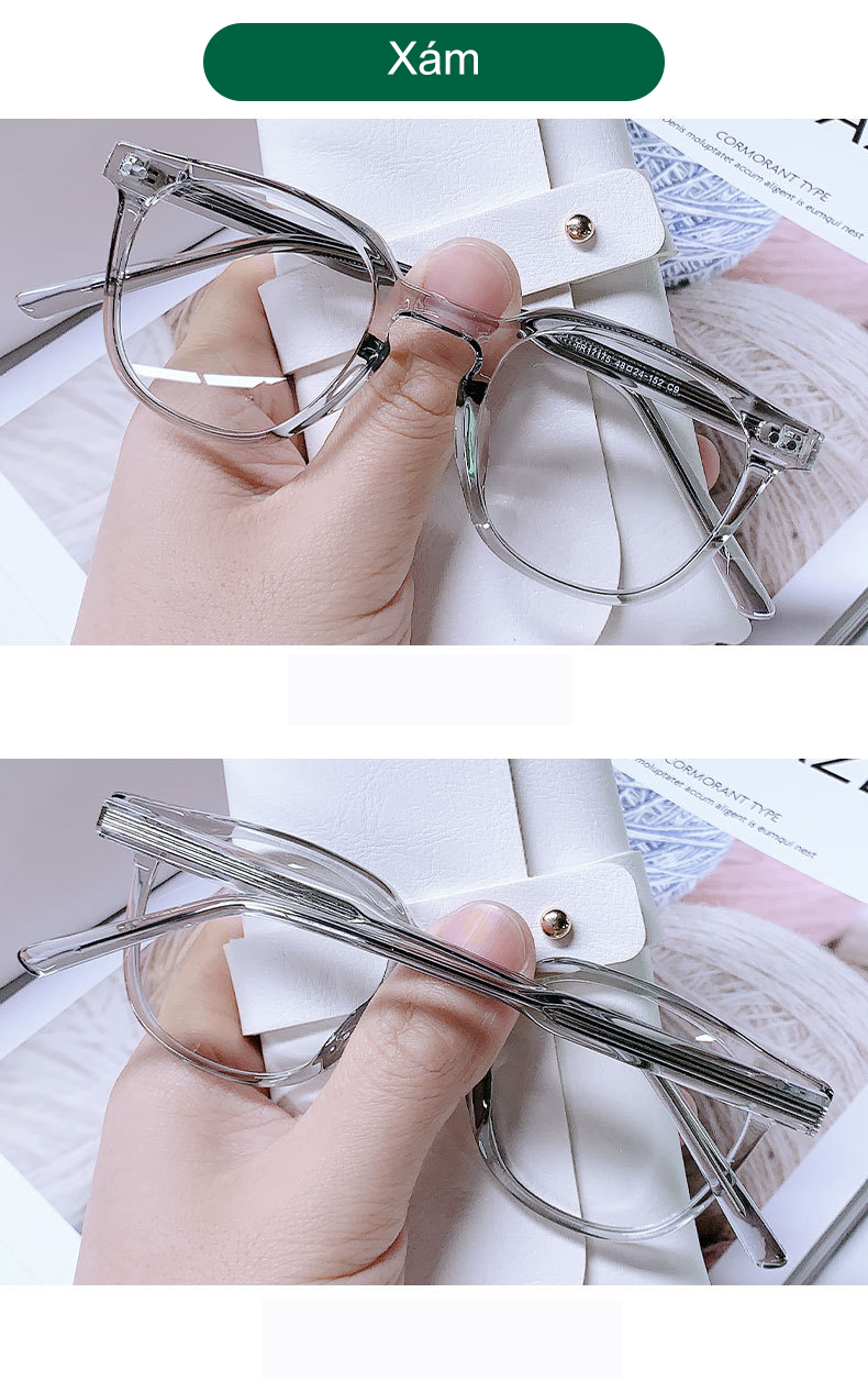 Mô tả Gọng kính cận thời trang nữ ANDU EYEWEAR dáng vuông LUTTO chất liệu nhựa cốt kim loại- 17175 - 9