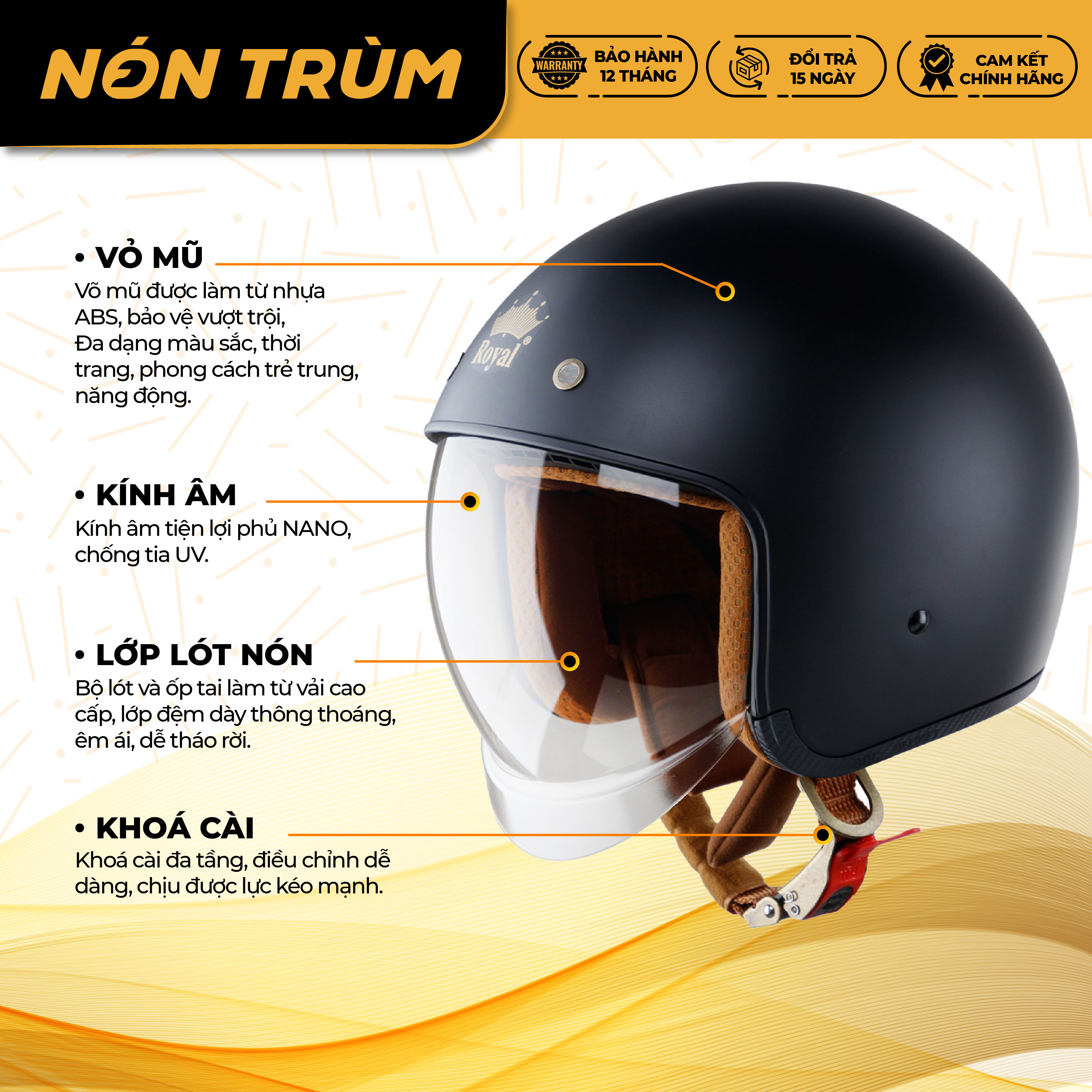 Khóa mũ Royal M139 cao cấp