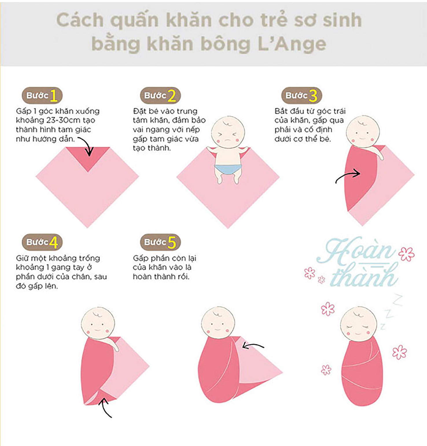 Mô tả L’Ange Khăn vải bông 3 lớp 90x90cm (set 2 cái) - 6